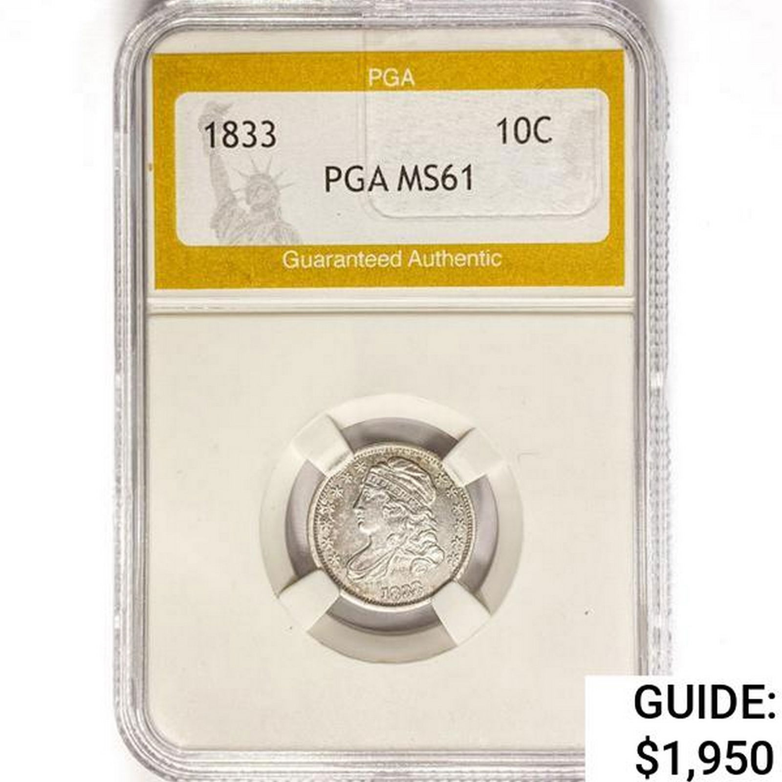1833 Capped Bust Dime PGA MS61 (1 of 2)