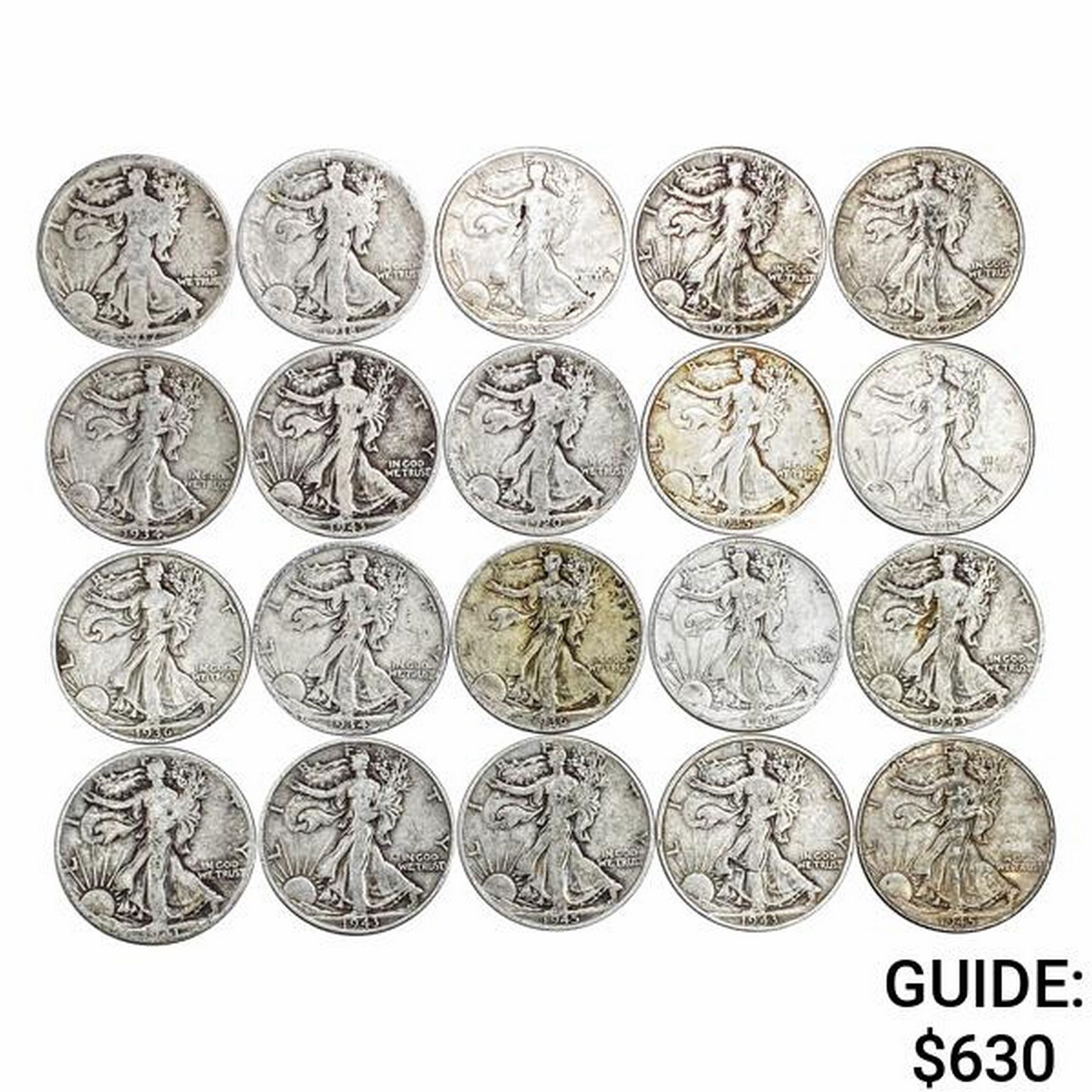 [20] 1918-1945 Franklin Half Dollar Roll (1 of 2)