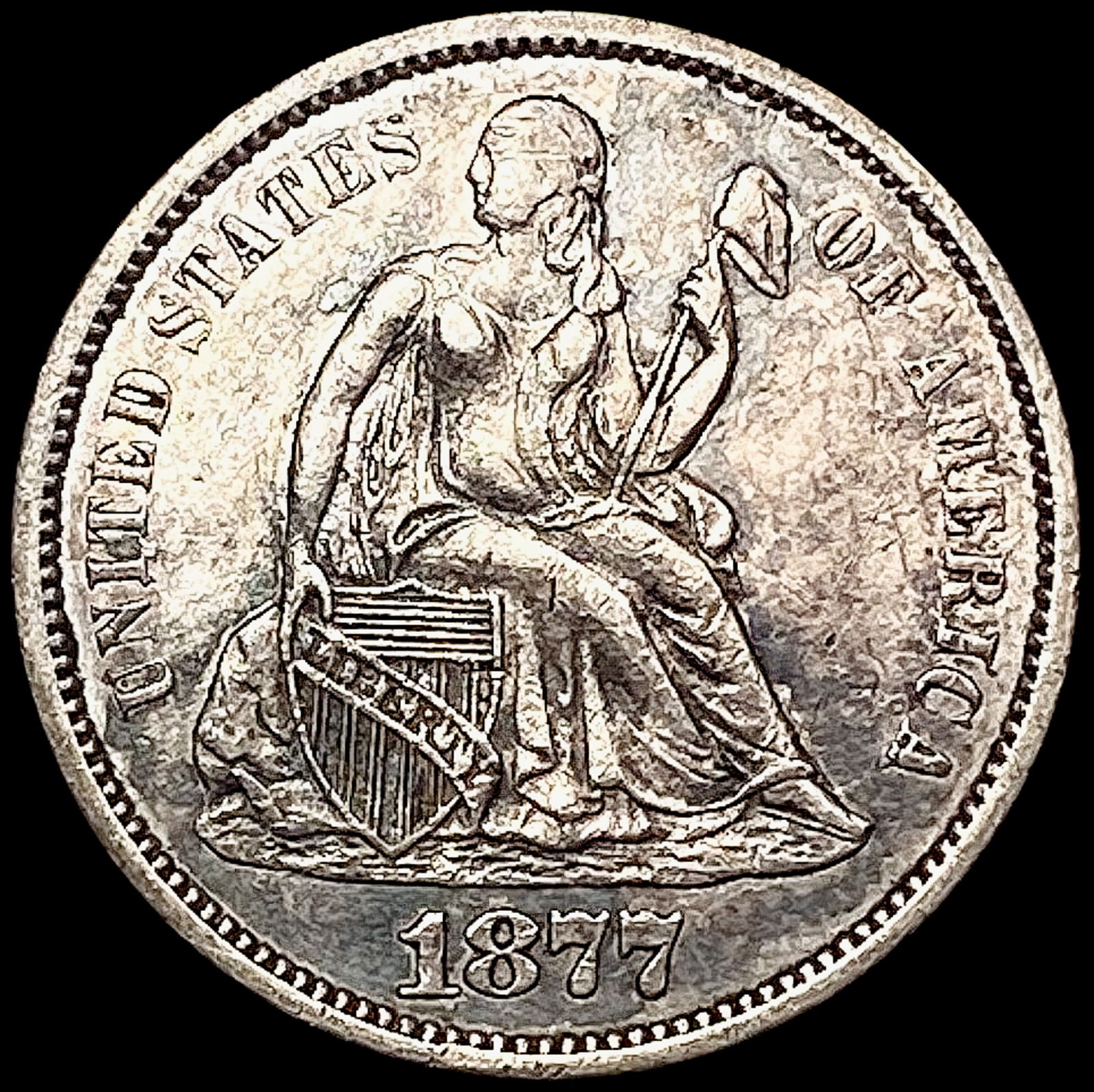 1877-S Seated Liberty Dime LIGHTLY CIRCULATED (1 of 2)