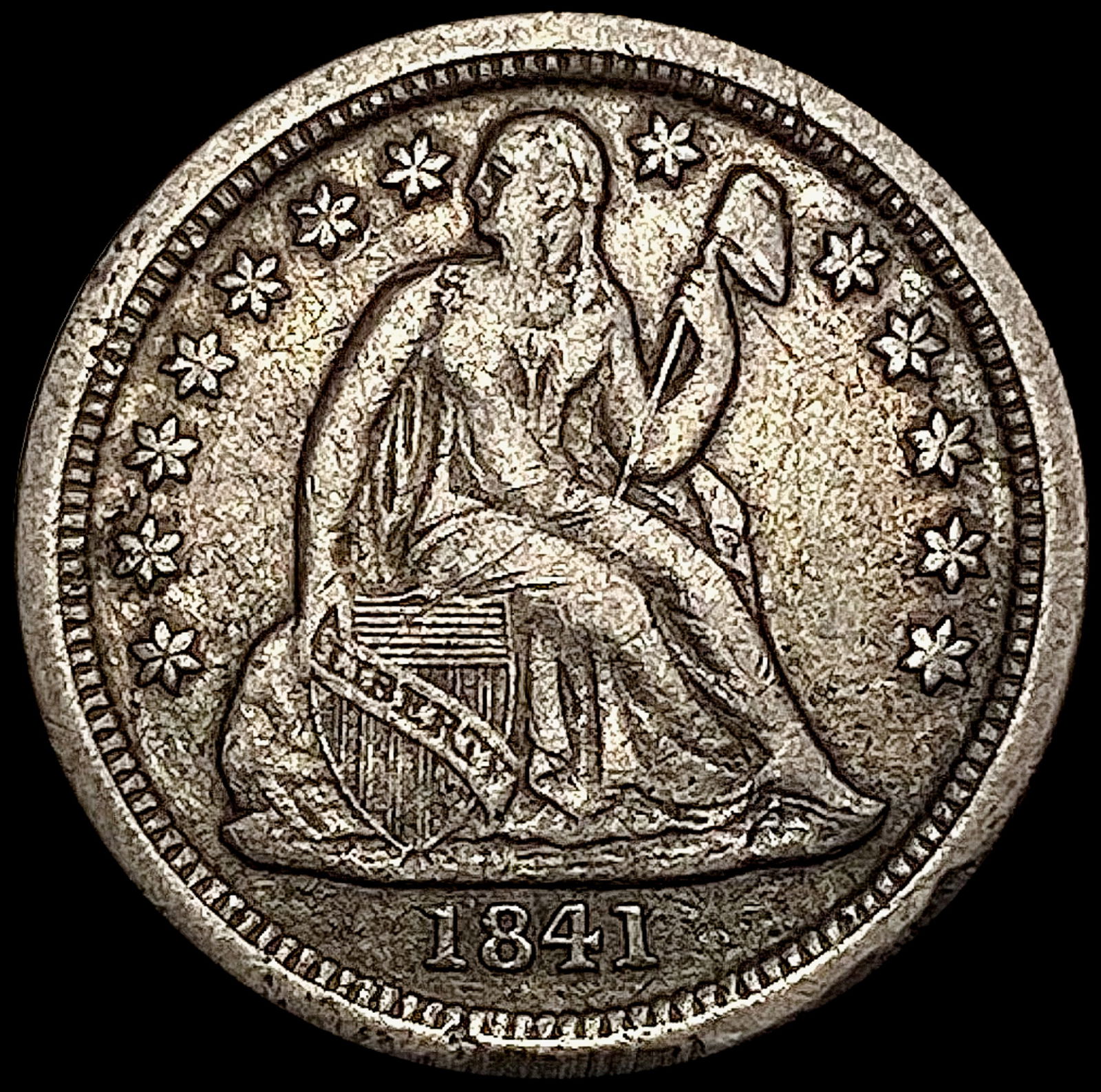 1841 Seated Liberty Dime LIGHTLY CIRCULATED (1 of 2)