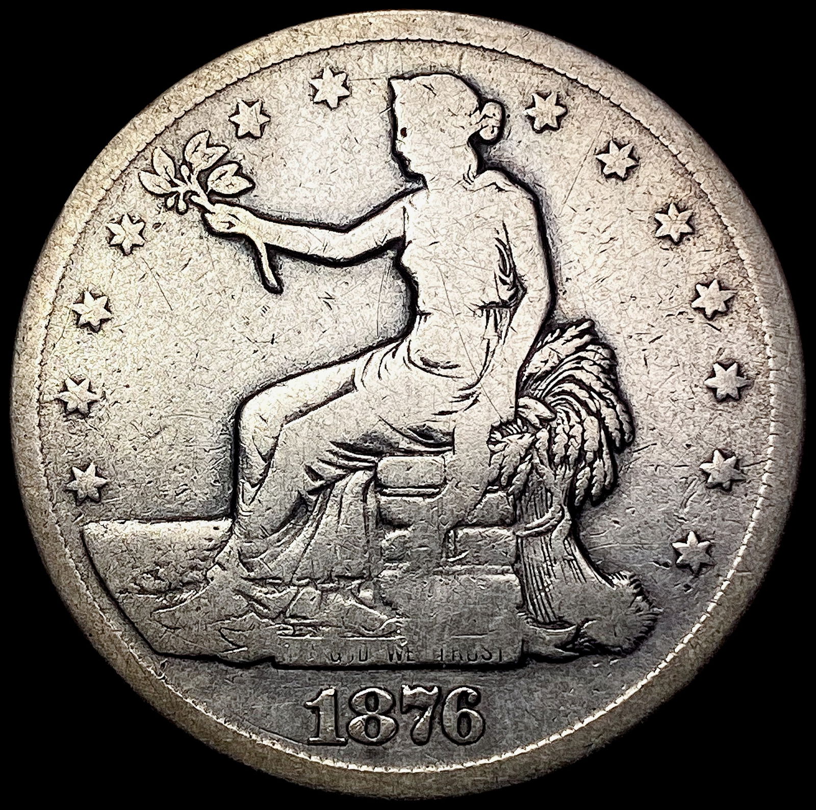 1876-S Silver Trade Dollar NICELY CIRCULATED (1 of 2)