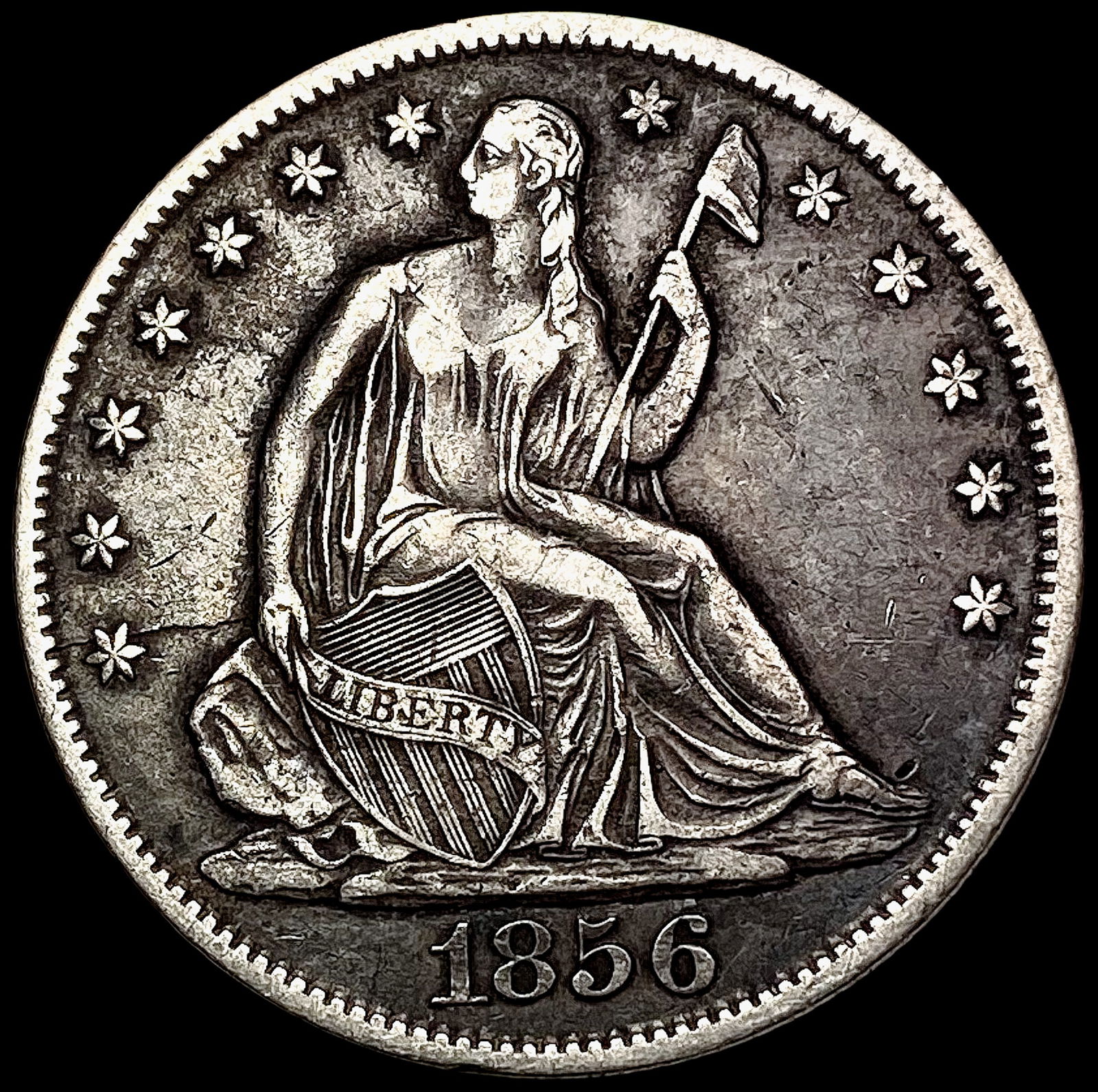 1856-O Seated Liberty Half Dollar NEARLY UNCIRCULATED (1 of 2)