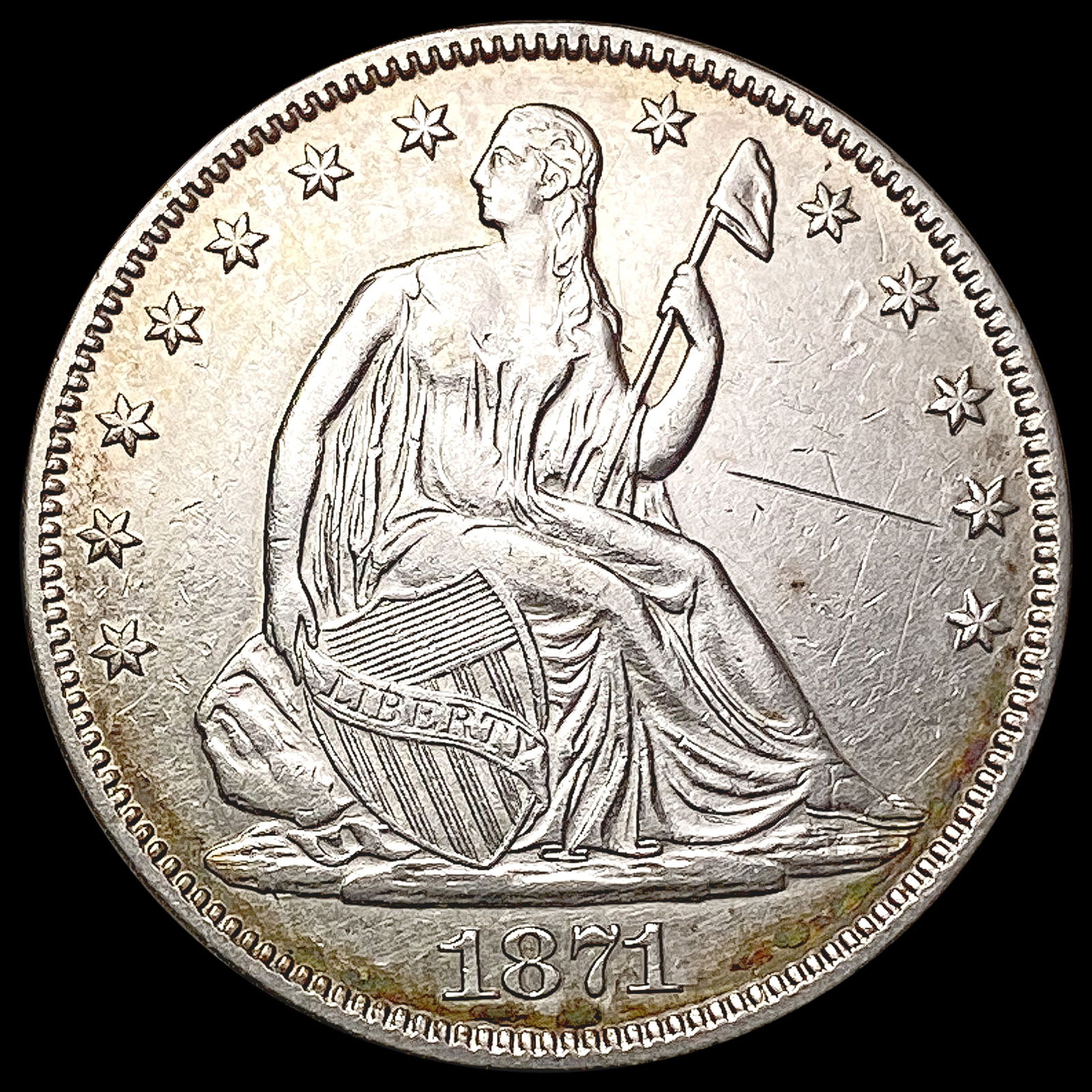 1871 Seated Liberty Half Dollar UNCIRCULATED (1 of 2)