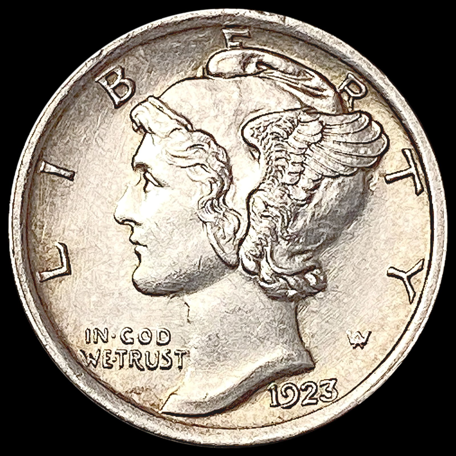 1923 FB Mercury Dime GEM BU (1 of 2)