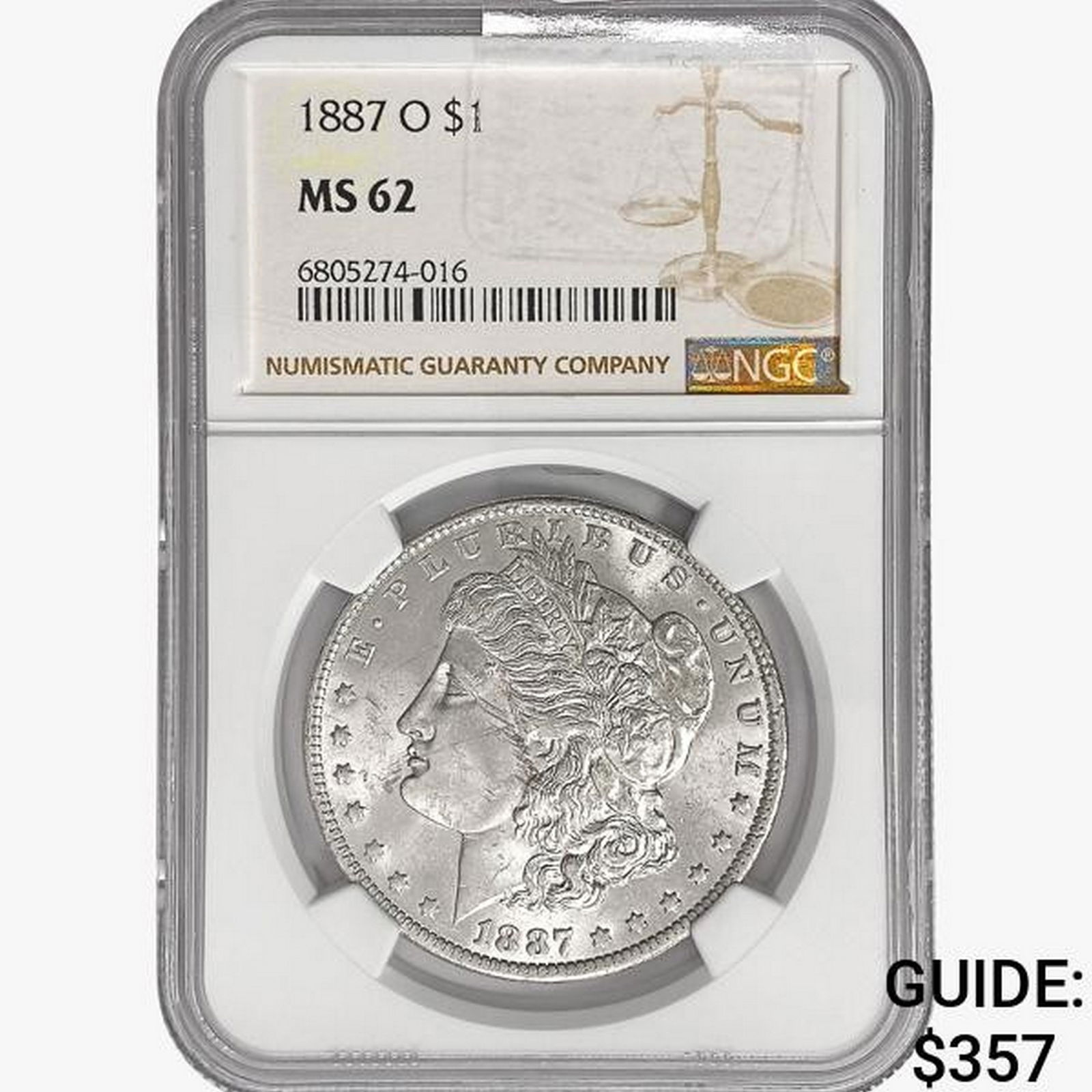 1887-O Morgan Silver Dollar NGC MS62 (1 of 2)