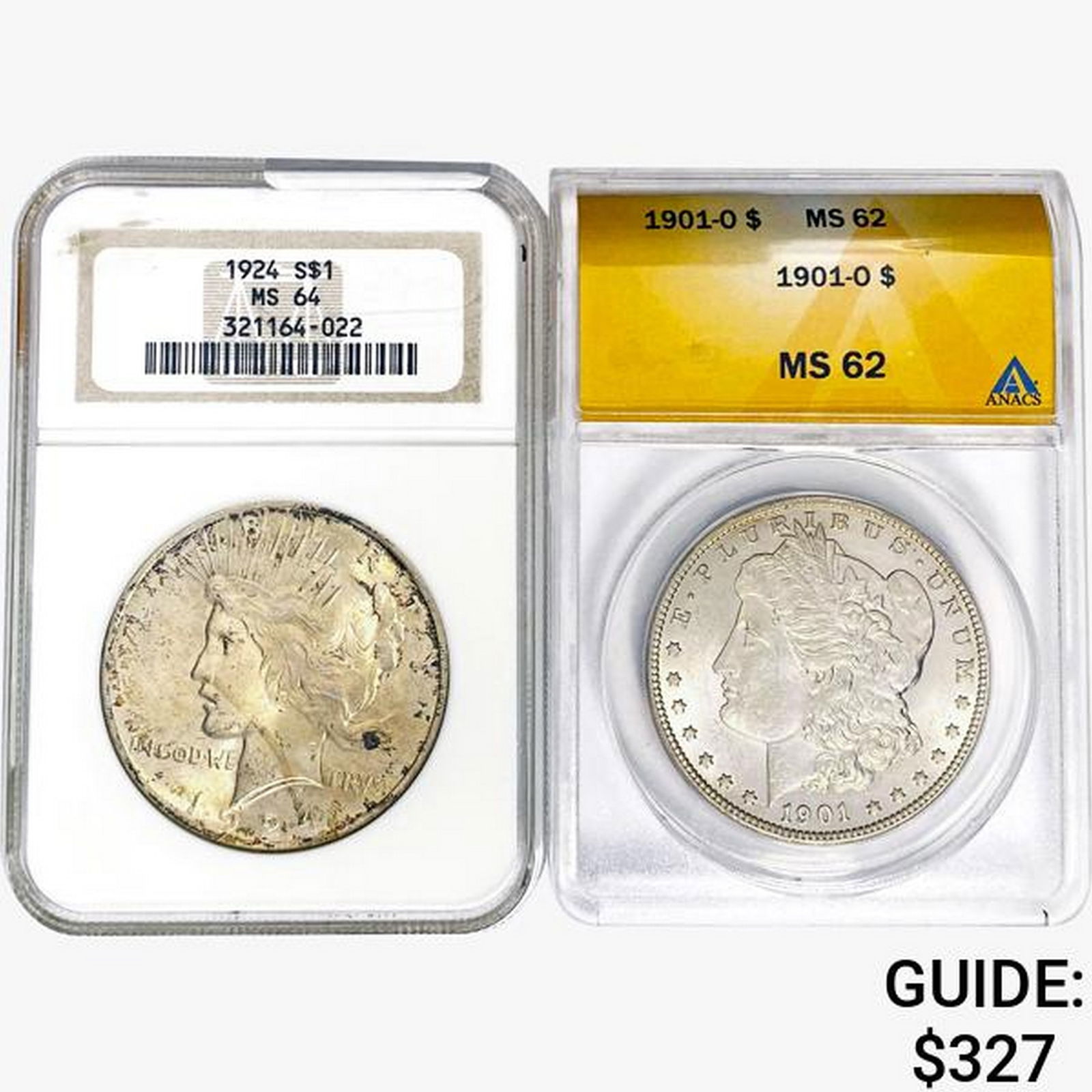 [2] 1901-O&1924 Silver Dollars NGC/ANACS MS (1 of 2)