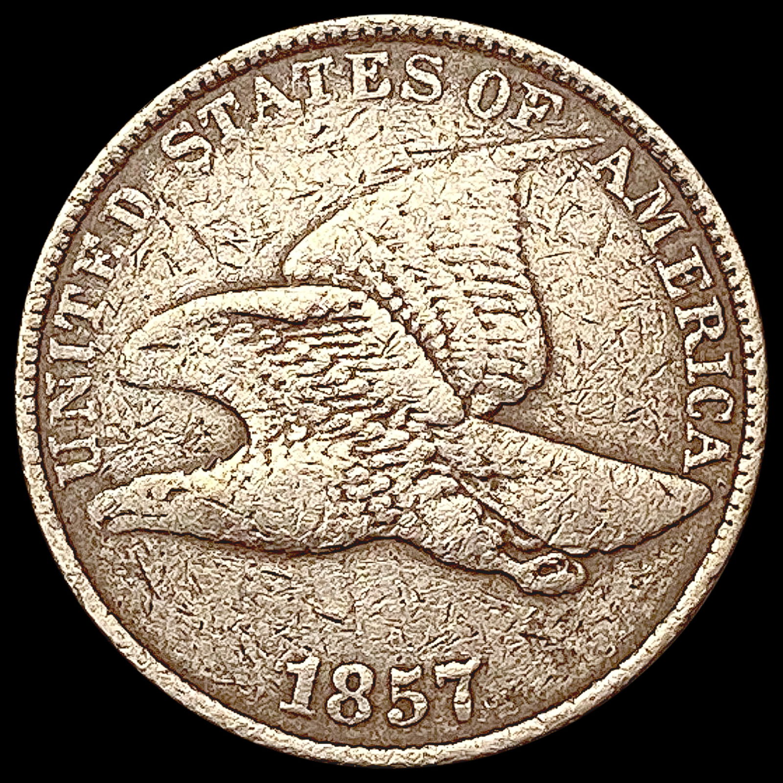 1857 Flying Eagle Cent NICELY CIRCULATED (1 of 2)