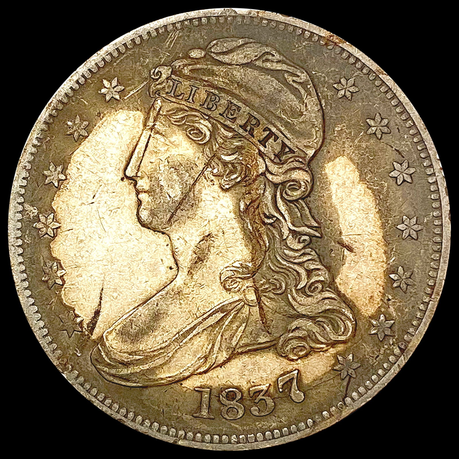 1837 Capped Bust Half Dollar NICELY CIRCULATED (1 of 2)