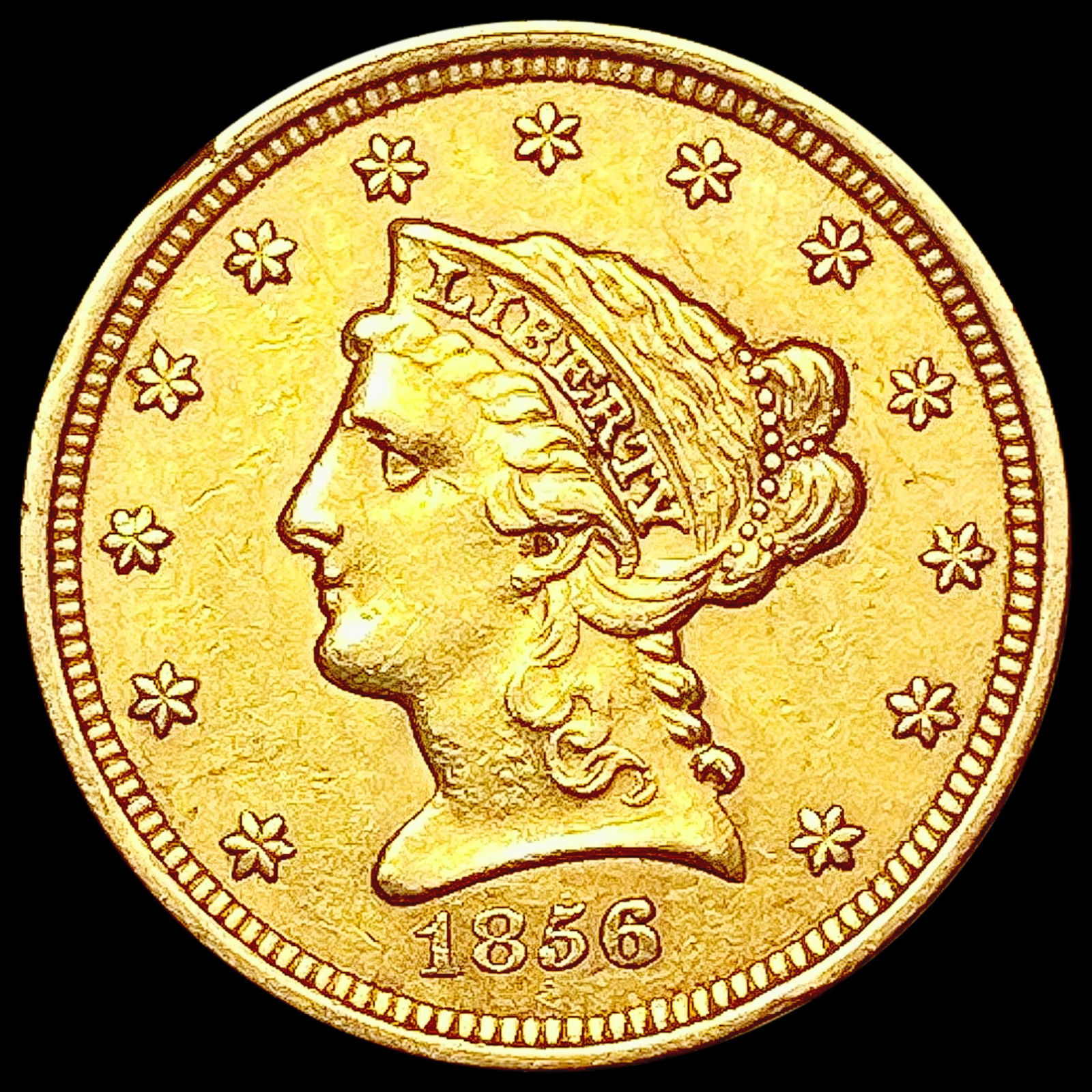 1856 $2.50 Gold Quarter Eagle CLOSELY UNCIRCULATED (1 of 2)