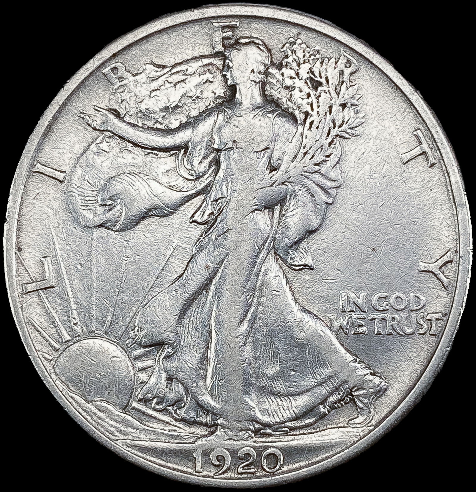 1920-S Walking Liberty Half Dollar NICELY CIRCULATED (1 of 2)