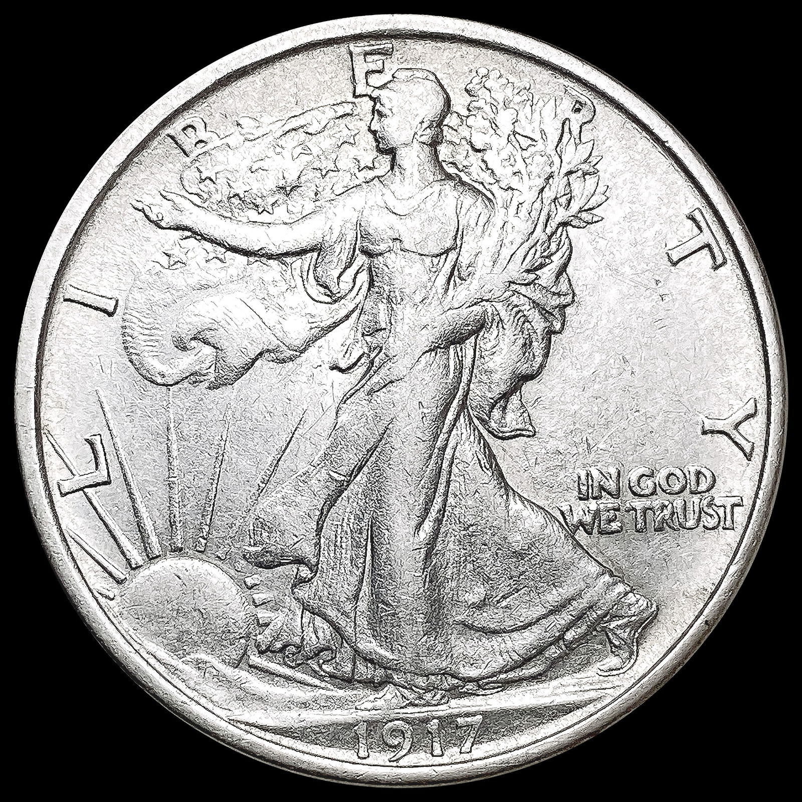 1917-S Walking Liberty Half Dollar CLOSELY UNCIRCULATED (1 of 2)