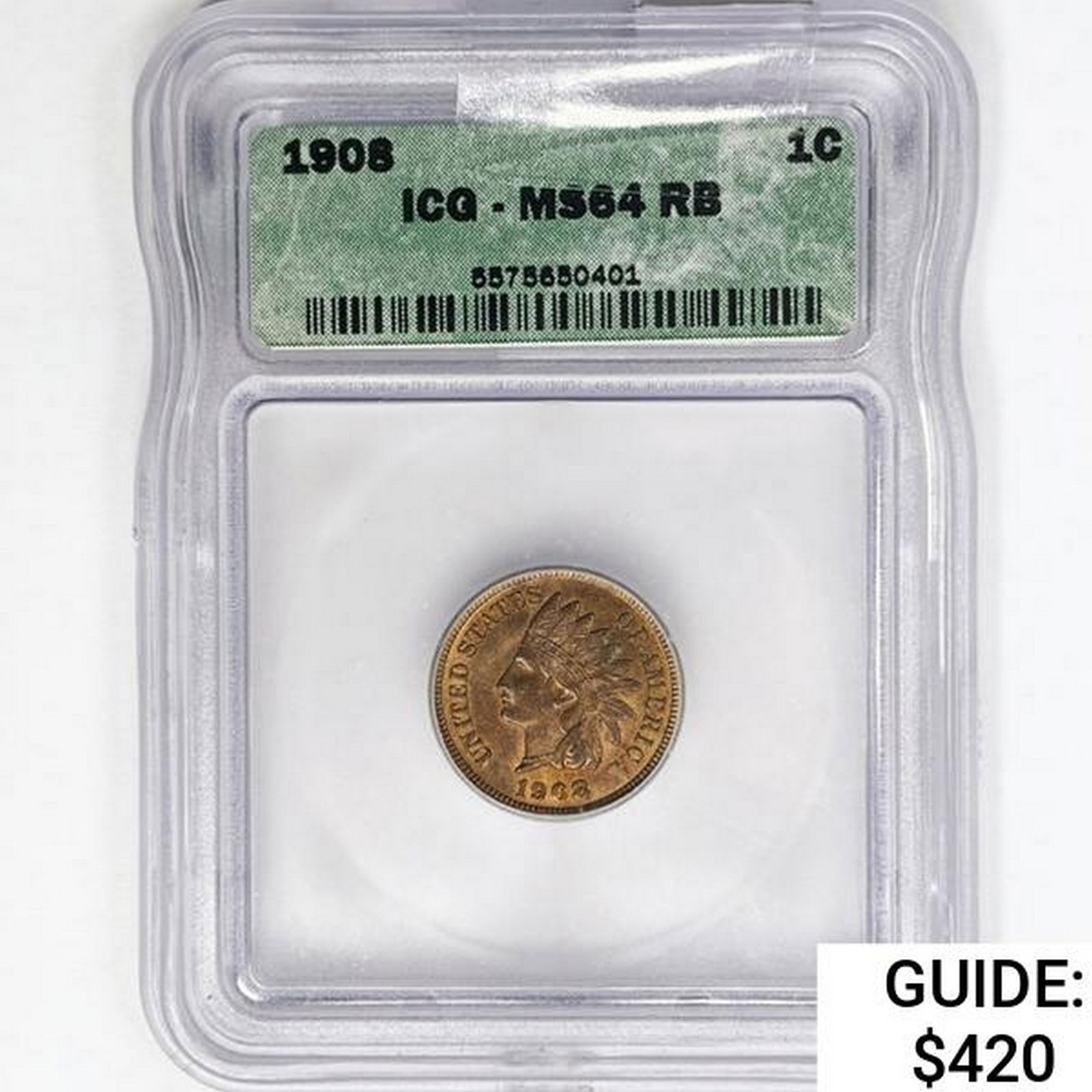 1908 Indian Head Cent ICG MS64 RB (1 of 2)