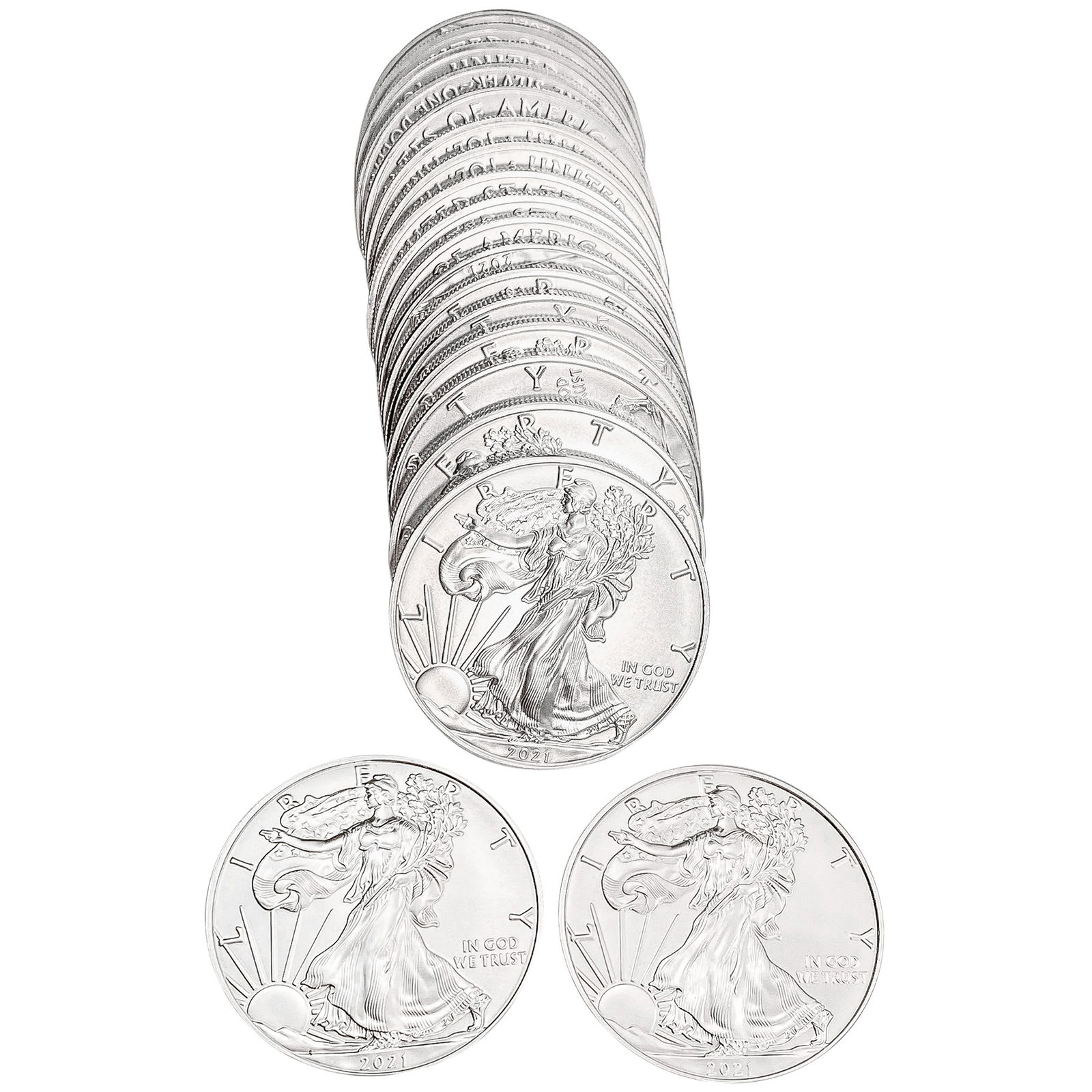 [20] 2021 Ty-1 Silver Eagle Roll (1 of 4)