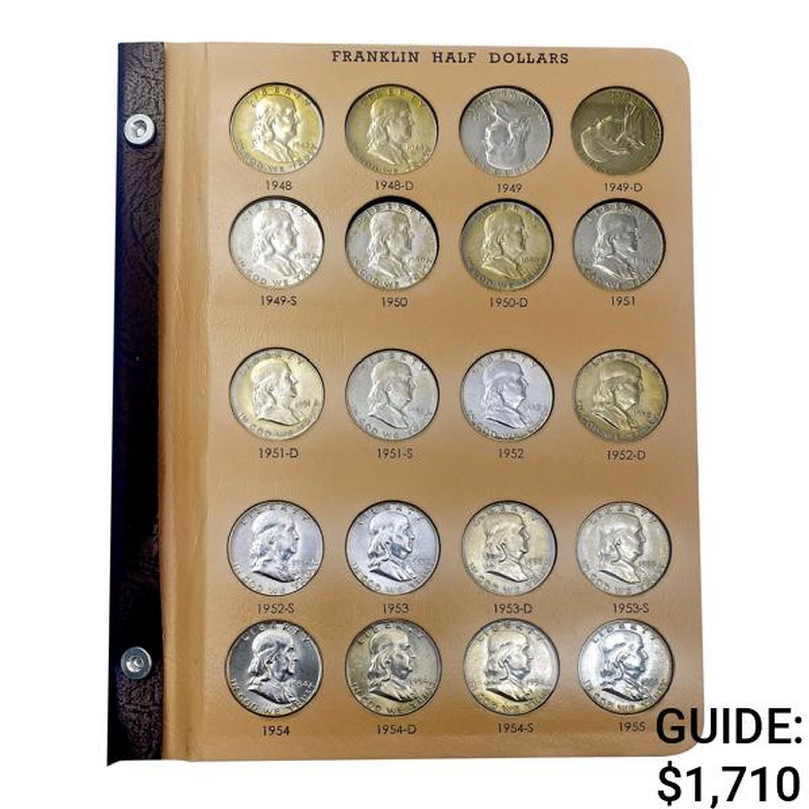 1948-1963 BU Franklin Half Dollar Album (35 Coins) (1 of 5)