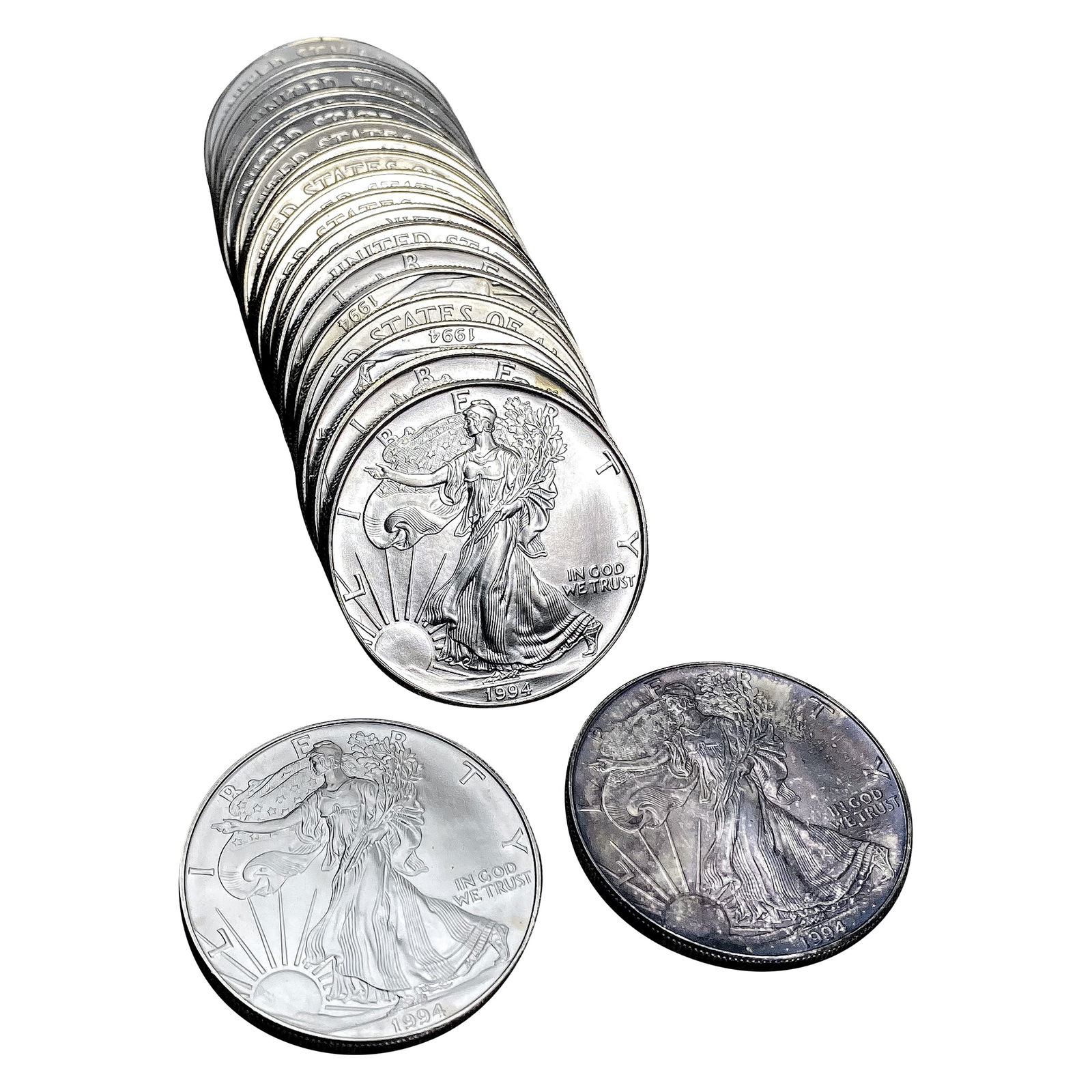 [20] 1994 Silver Eagle Roll (1 of 4)