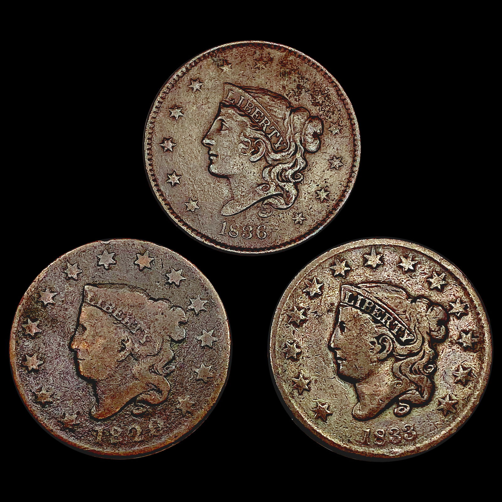 (3) Large Cents HIGH GRADE (1 of 2)