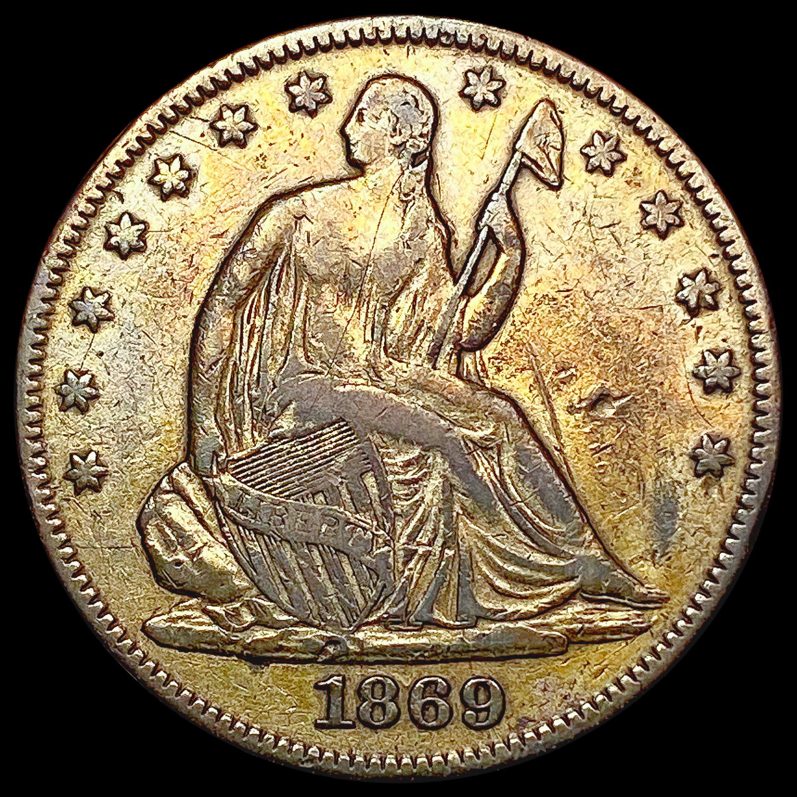1869 Seated Liberty Half Dollar NEARLY UNCIRCULATED (1 of 2)