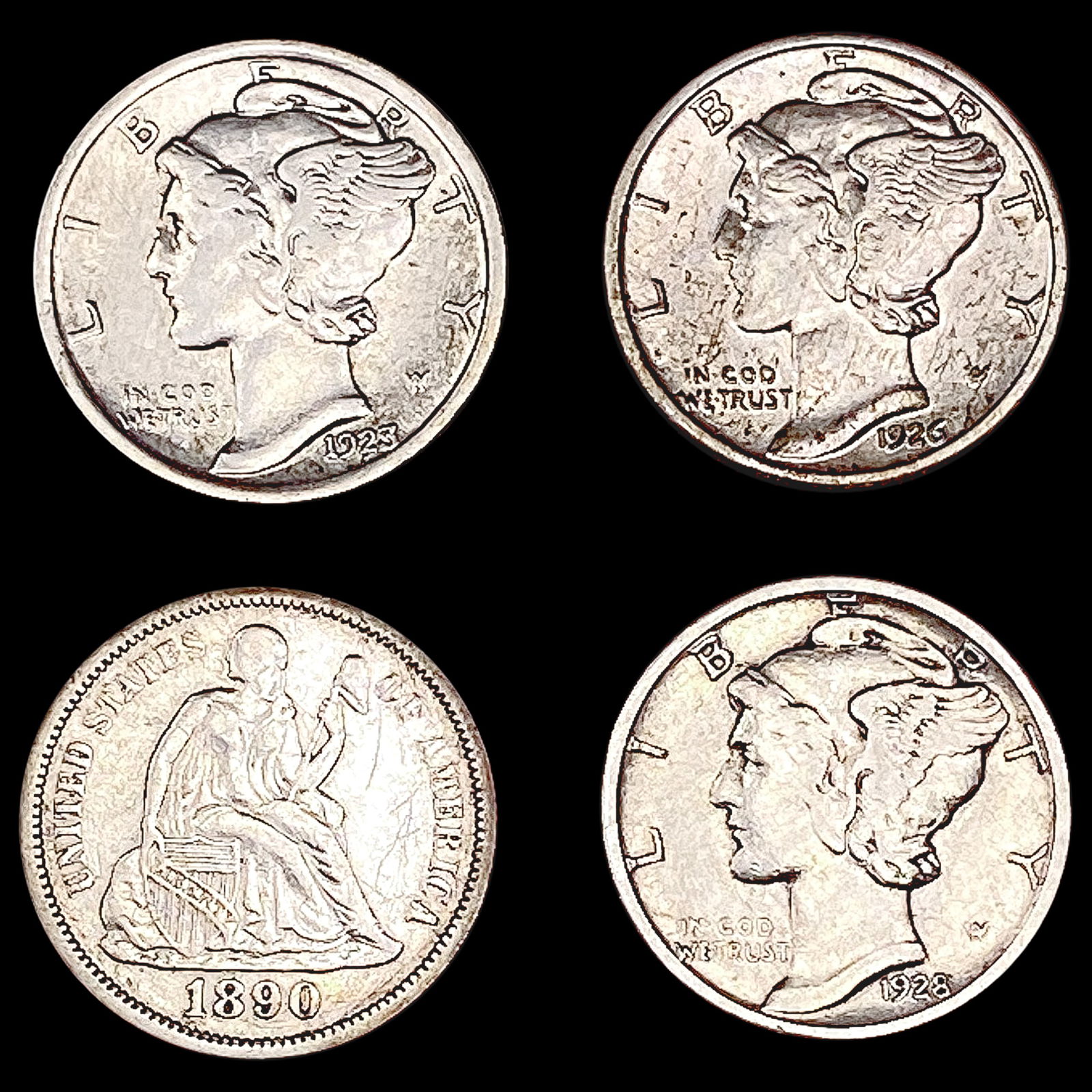 (4) Silver Dimes HIGH GRADE (1 of 2)