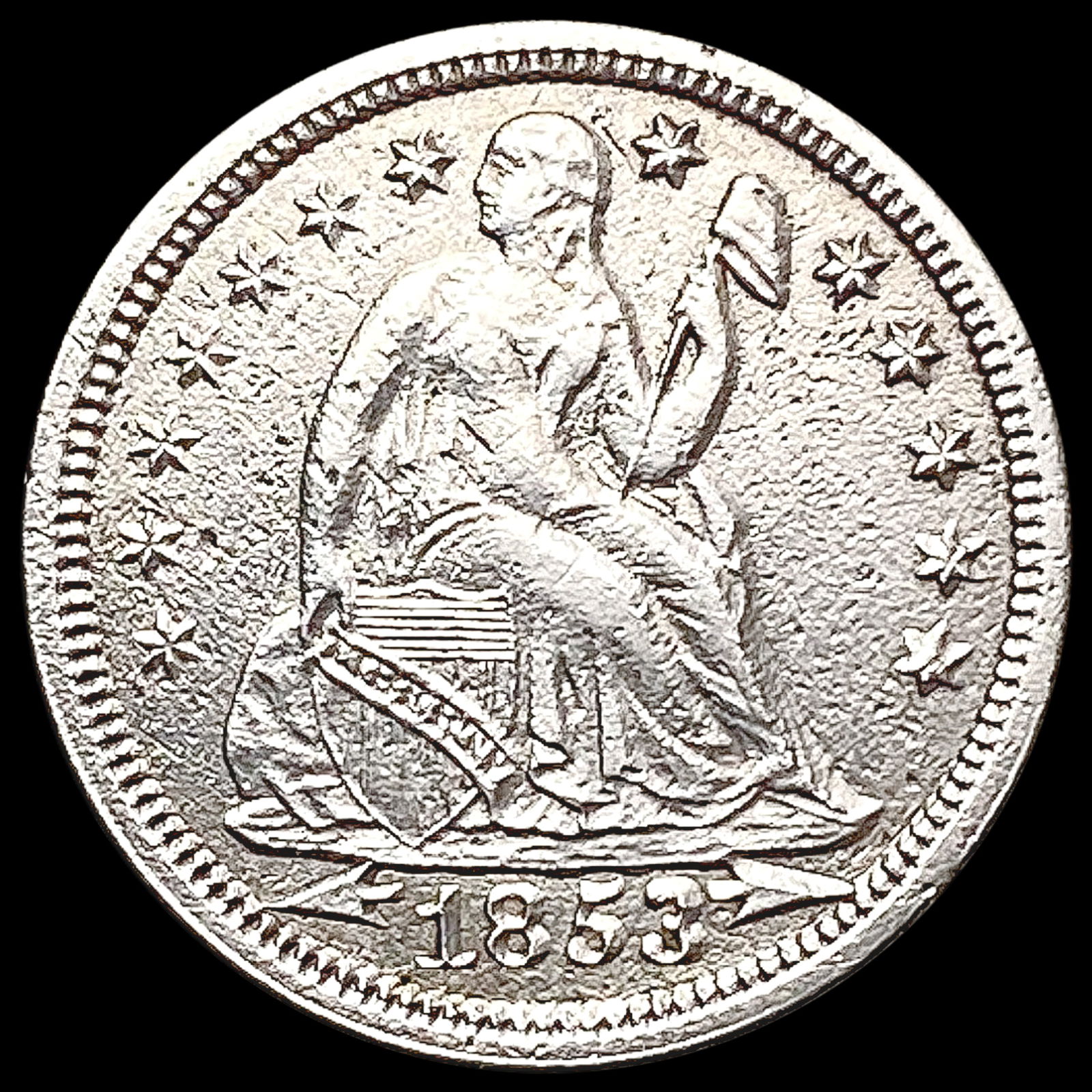 1853 Seated Liberty Dime CLOSELY UNCIRCULATED (1 of 2)