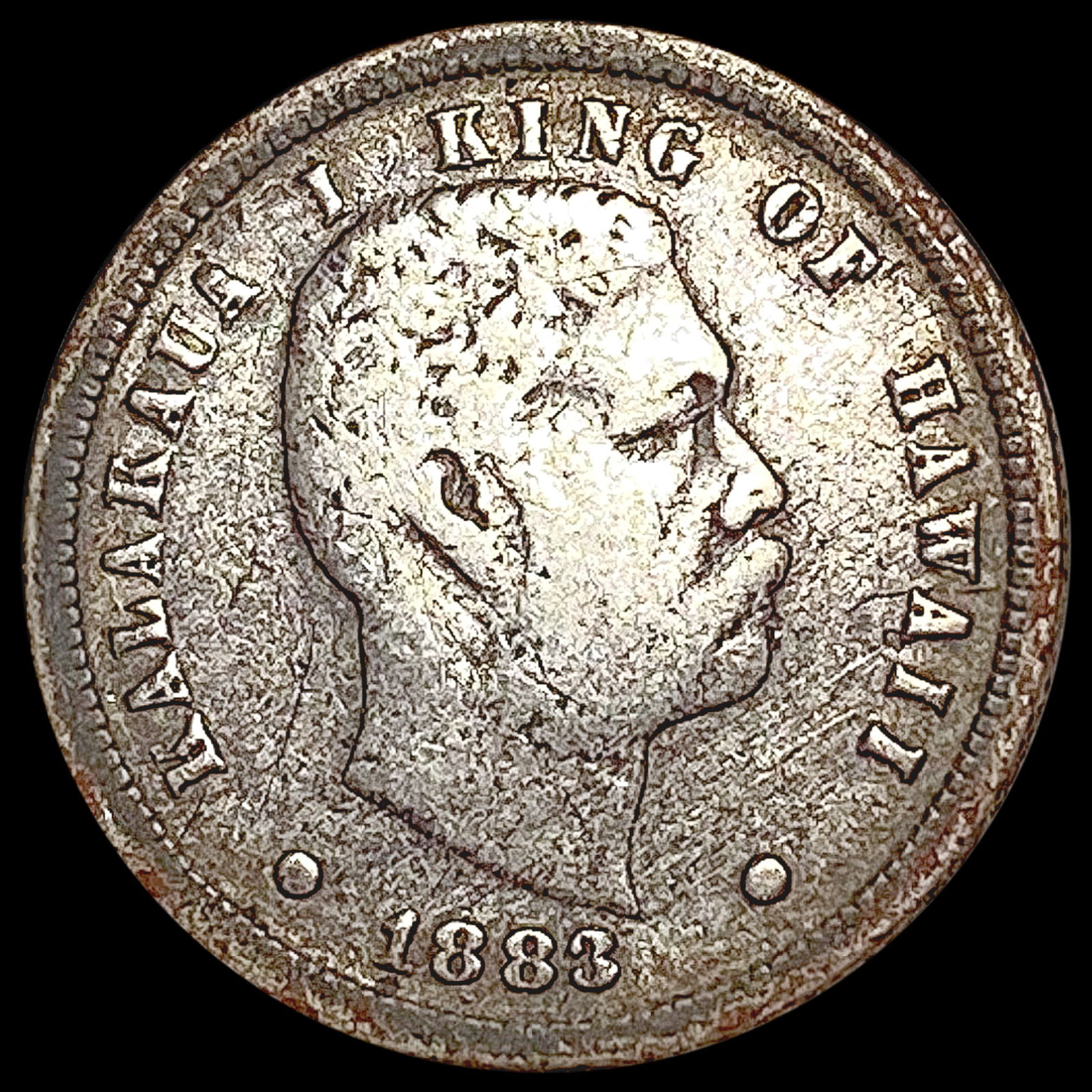 1883 Kingdom of Hawaii Dime NICELY CIRCULATED (1 of 2)