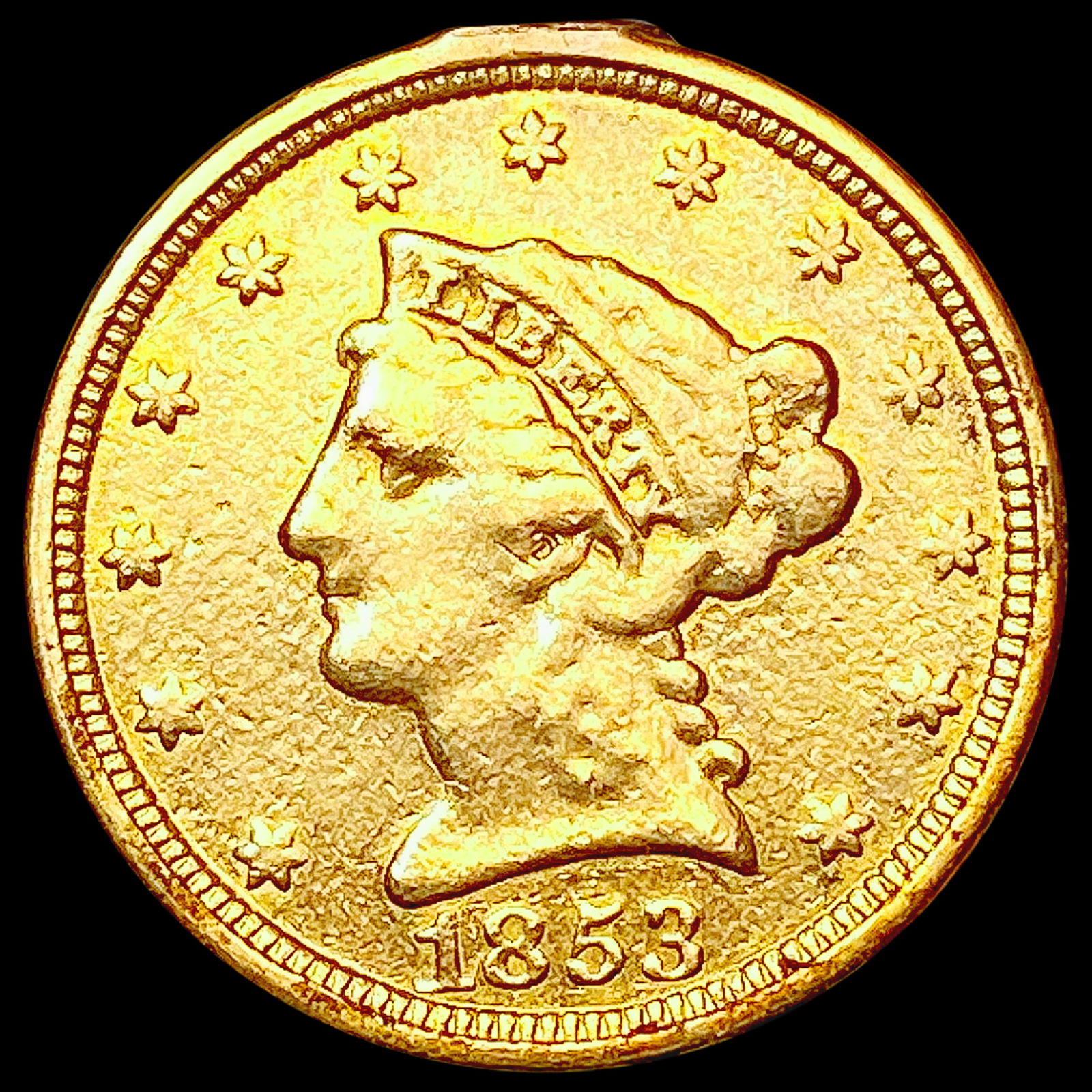 1853 $2.50 Gold Quarter Eagle CLOSELY UNCIRCULATED (1 of 2)