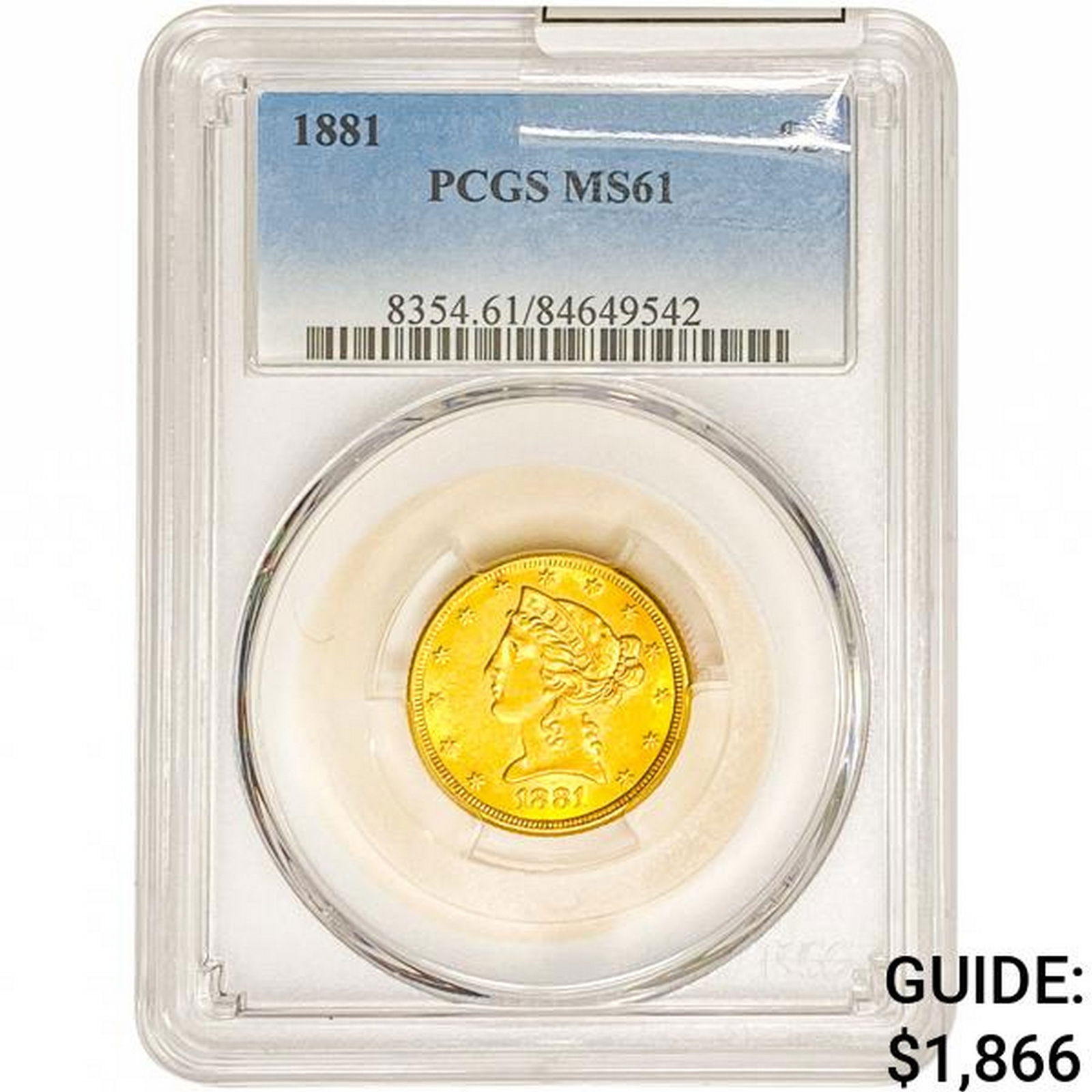 1881 $5 Gold Half Eagle PCGS MS61 (1 of 2)
