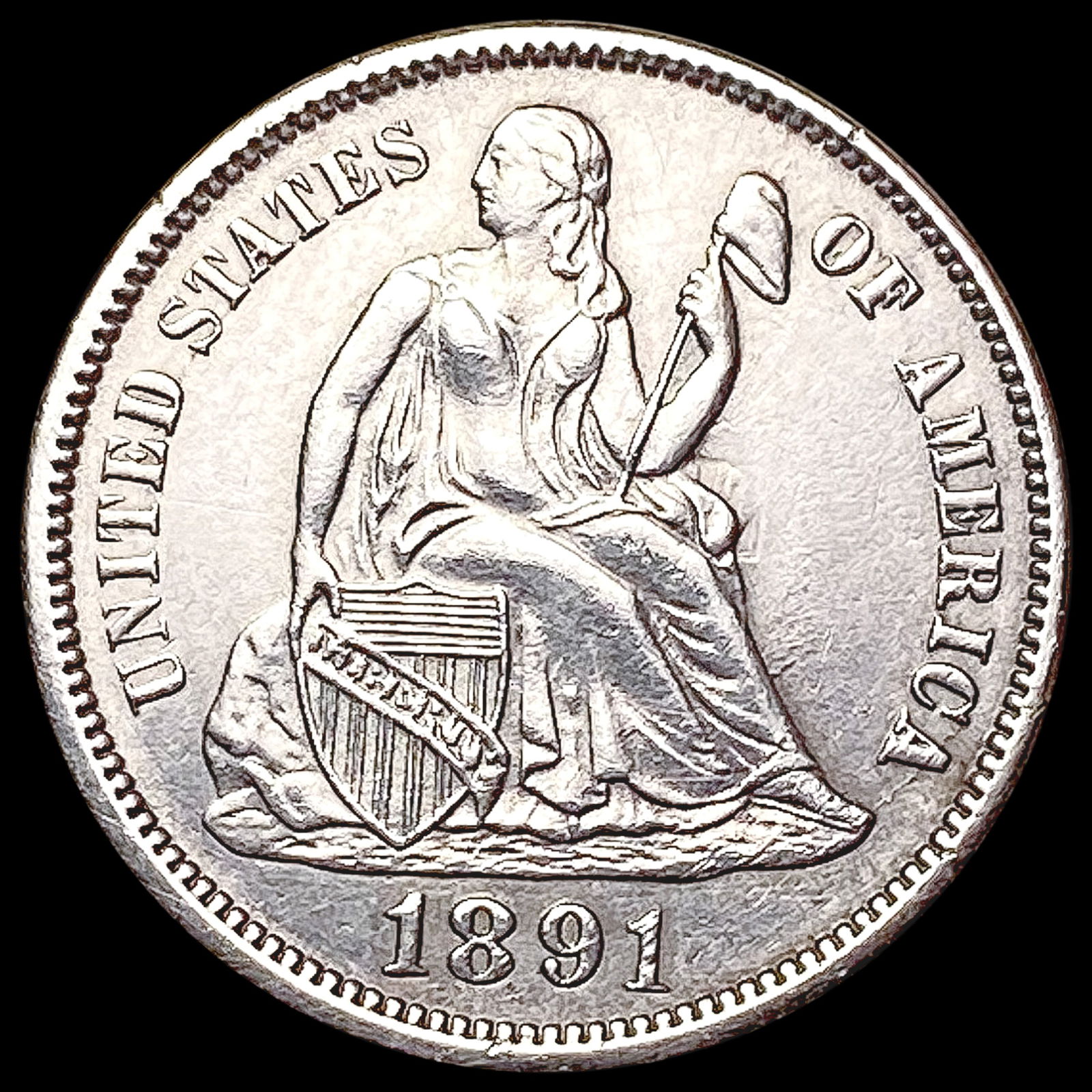 1891 Seated Liberty Dime UNCIRCULATED (1 of 2)