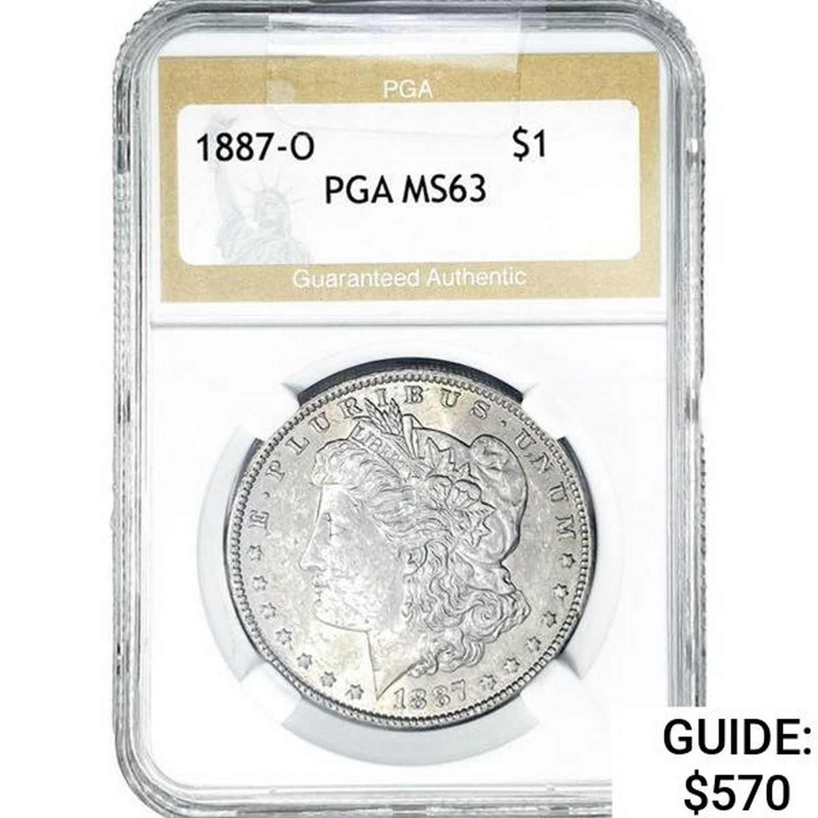 1887-O Morgan Silver Dollar PGA MS63 (1 of 2)