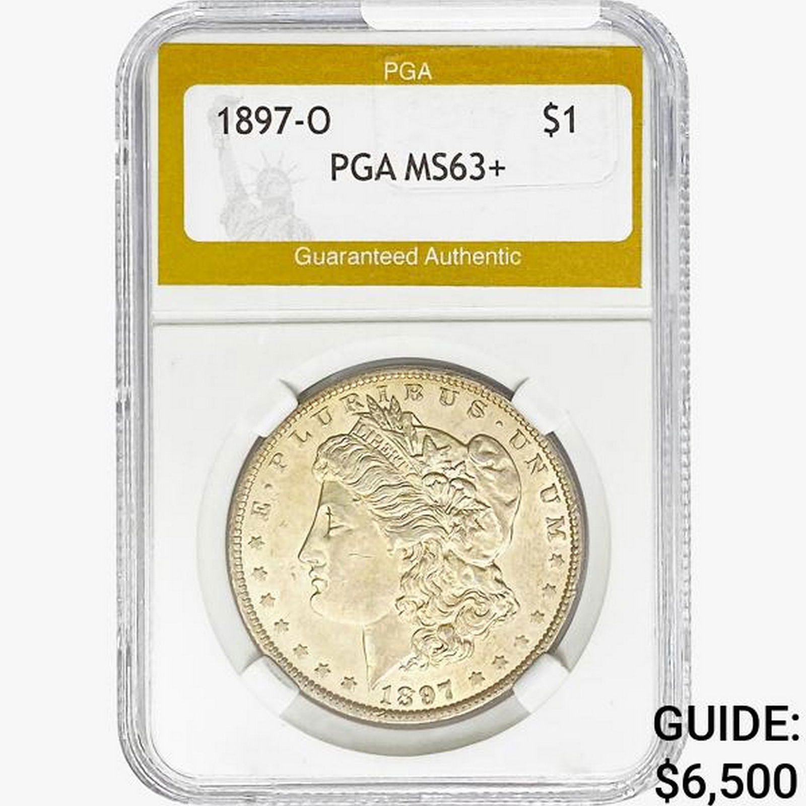 1897-O Morgan Silver Dollar PGA MS63+ (1 of 2)