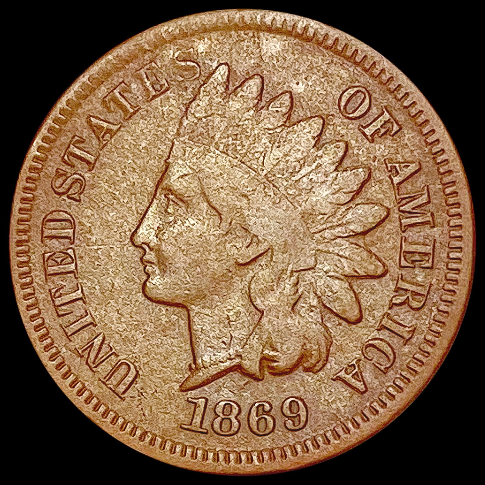 1869 Indian Head Cent LIGHTLY CIRCULATED (1 of 2)
