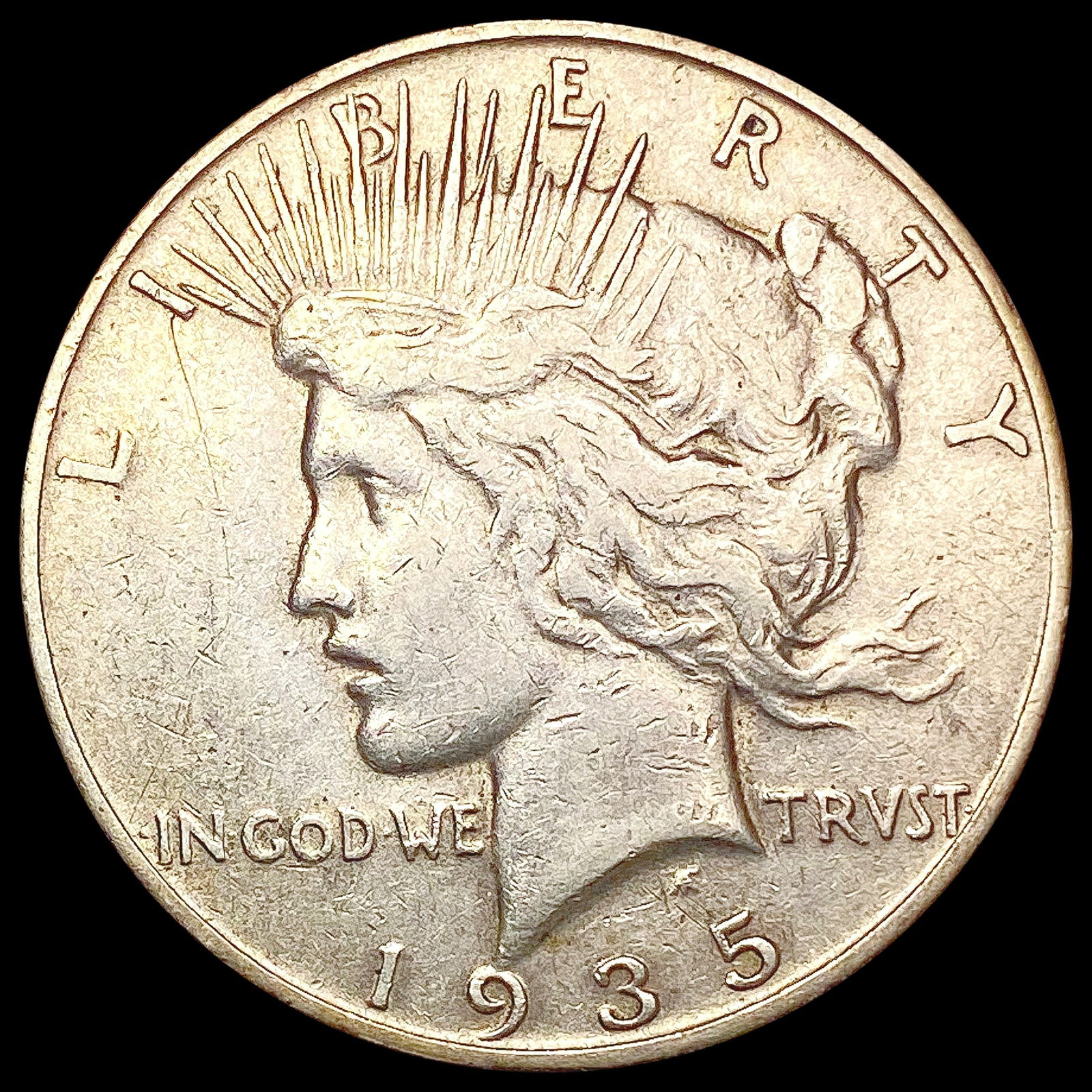 1935-S Silver Peace Dollar NEARLY UNCIRCULATED (1 of 2)