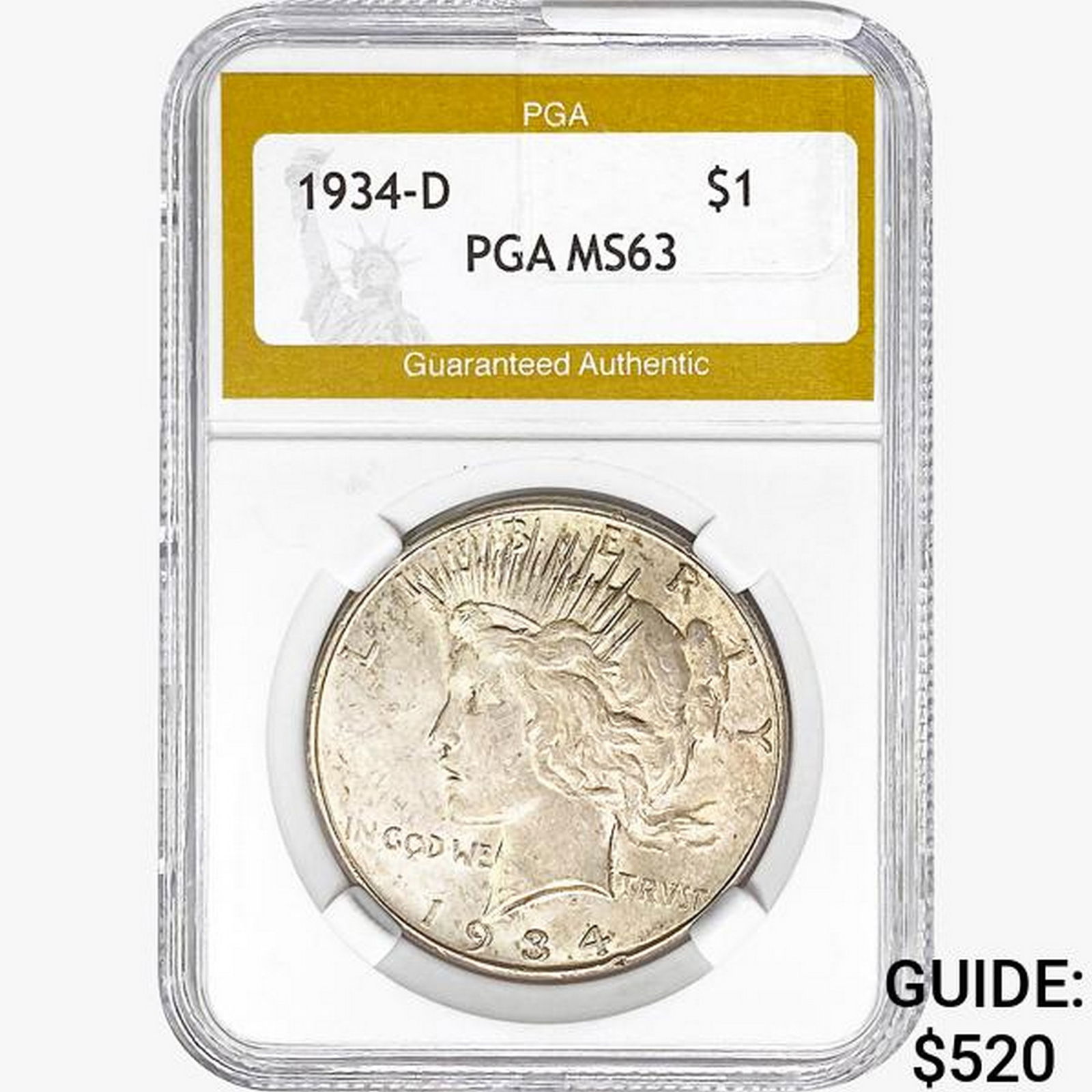 1934-D Silver Peace Dollar PGA MS63 (1 of 2)