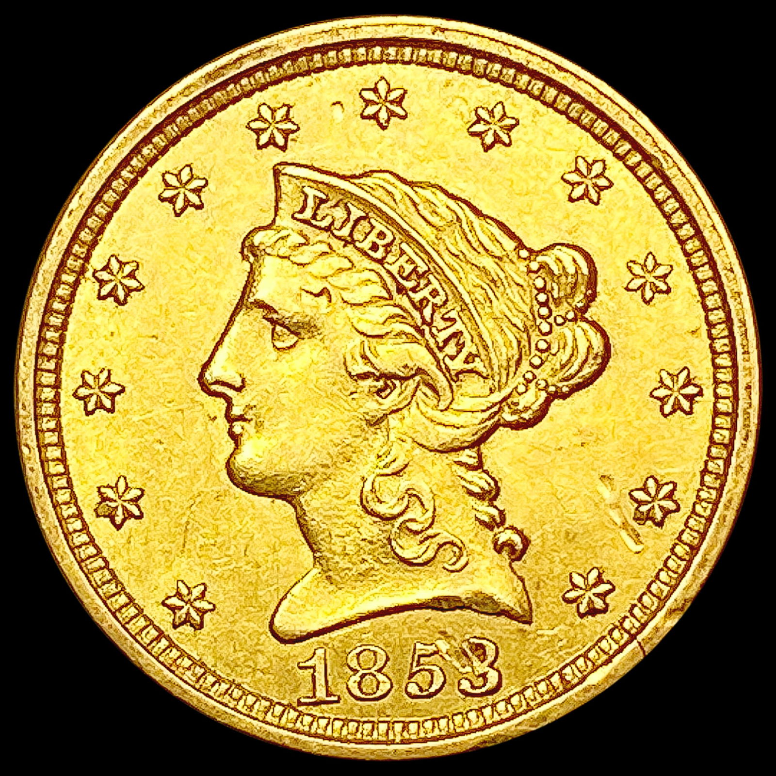 1853 $2.50 Gold Quarter Eagle NEARLY UNCIRCULATED (1 of 2)