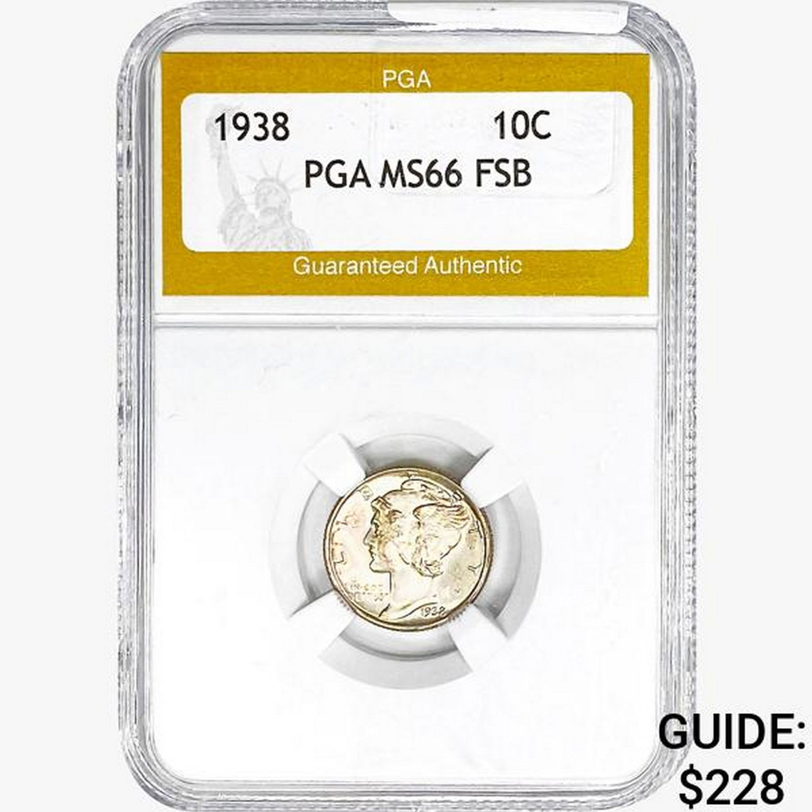 1938 Mercury Silver Dime PGA MS66 FSB (1 of 2)