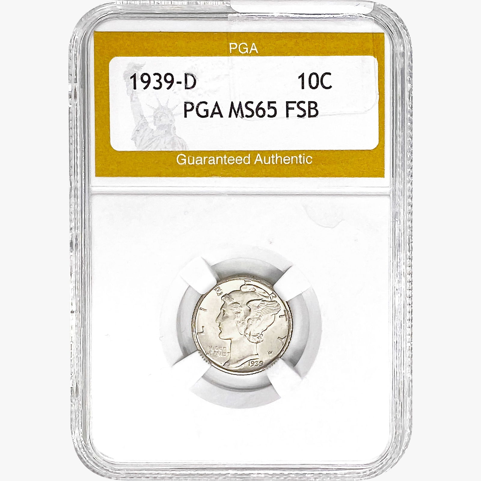 1939-D Mercury Silver Dime PGA MS65 FSB (1 of 2)