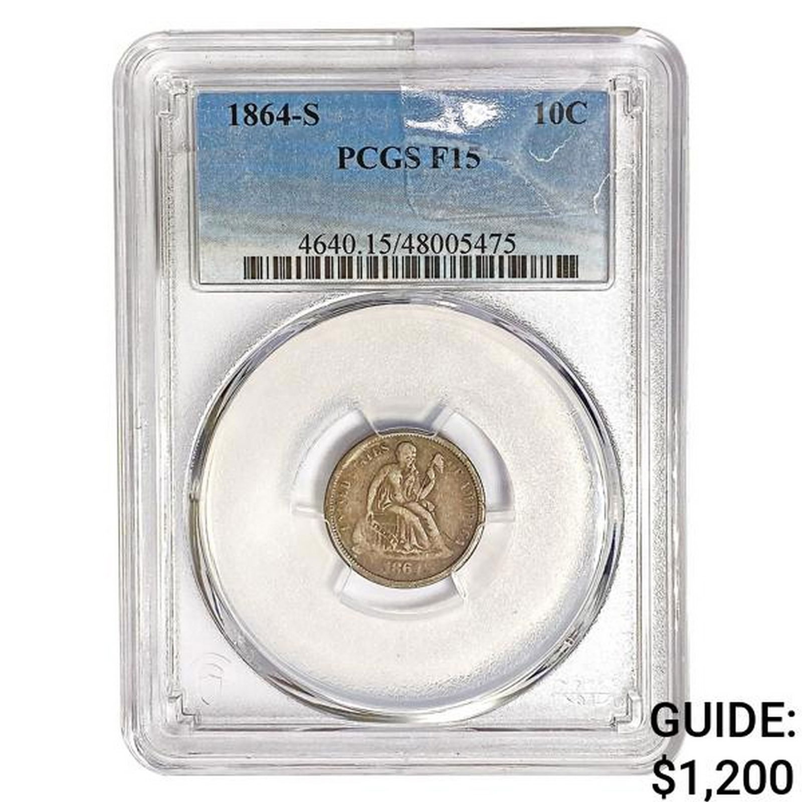 1864-S Seated Liberty Dime PCGS F15 (1 of 2)