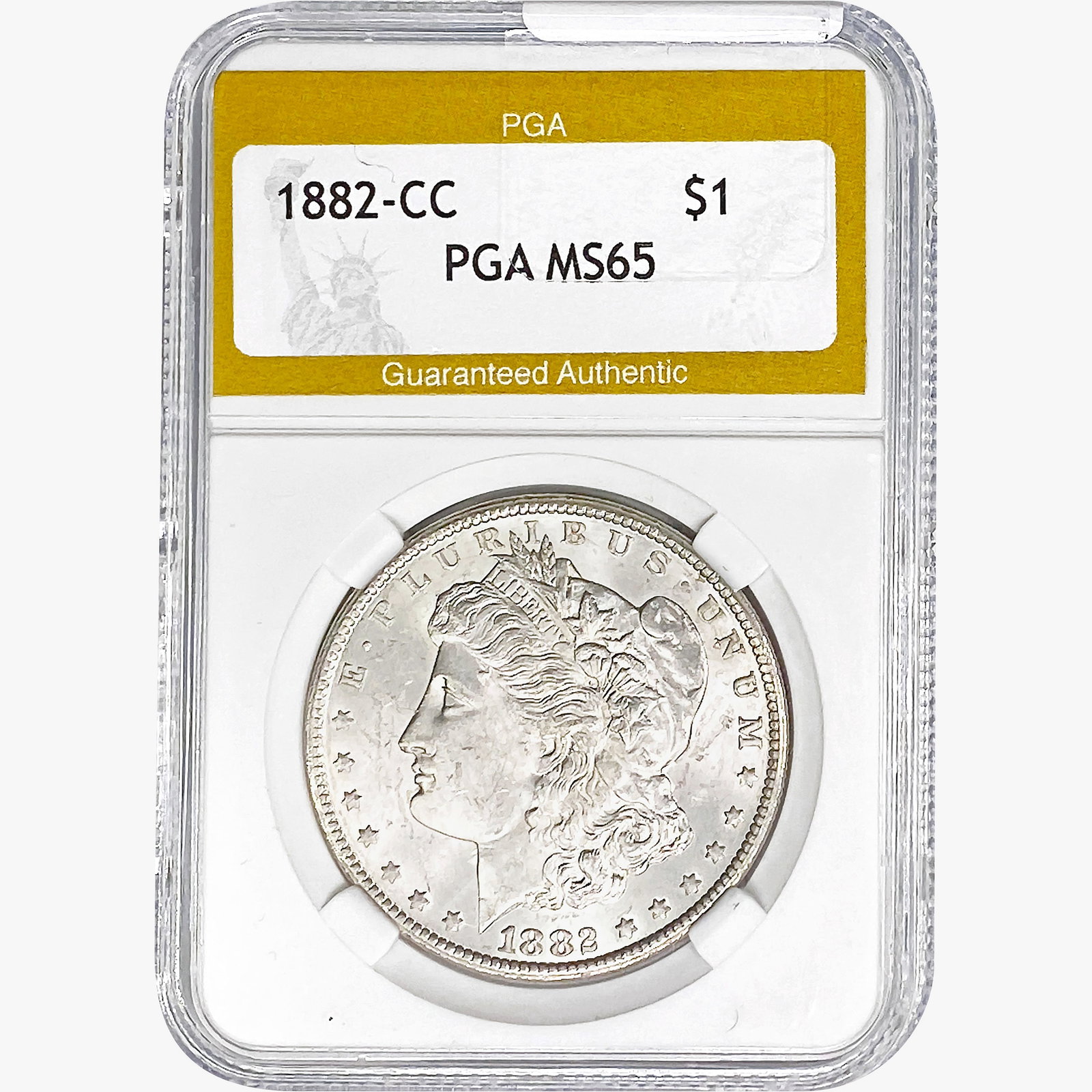 1882-CC Morgan Silver Dollar PGA MS65: 1882-CC Morgan Silver Dollar PGA MS65