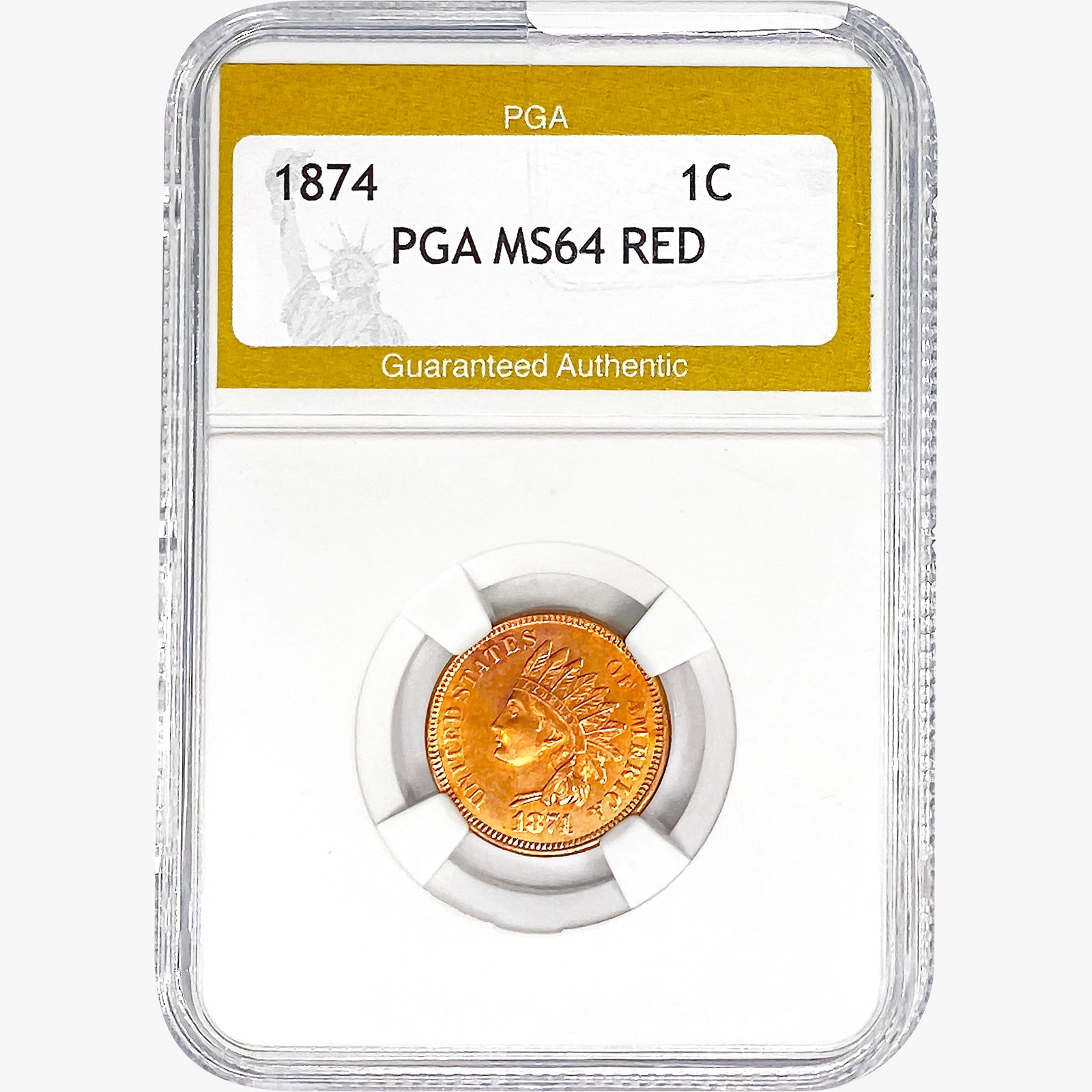 1874 Indian Head Cent PGA MS64 RED (1 of 2)