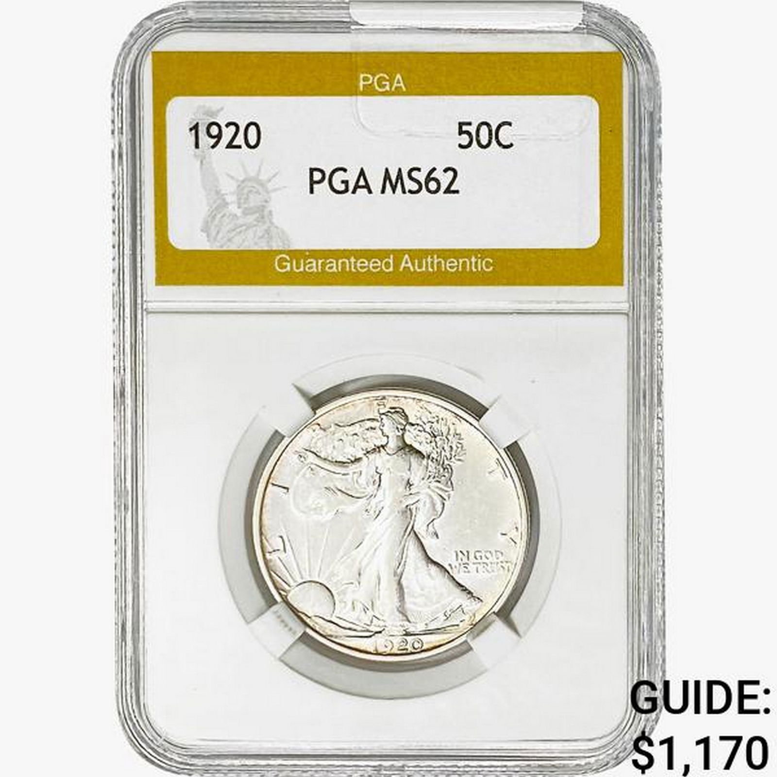1920 Walking Liberty Half Dollar PGA MS62 (1 of 2)