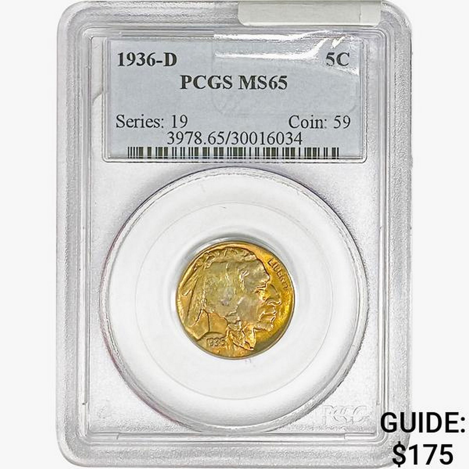 1936-D Buffalo Nickel PCGS MS65 (1 of 2)