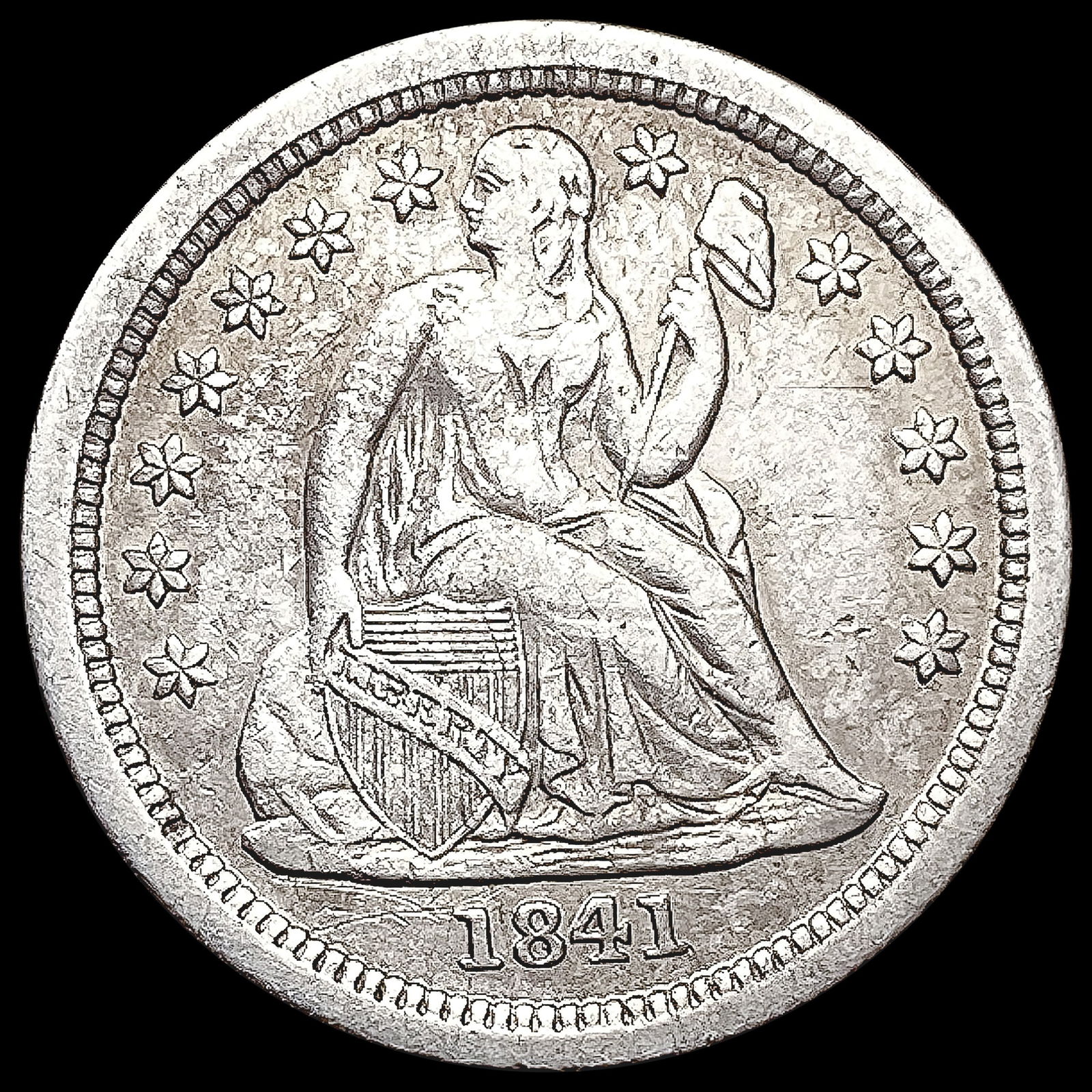 1841-O Seated Liberty Dime ABOUT UNCIRCULATED (1 of 2)