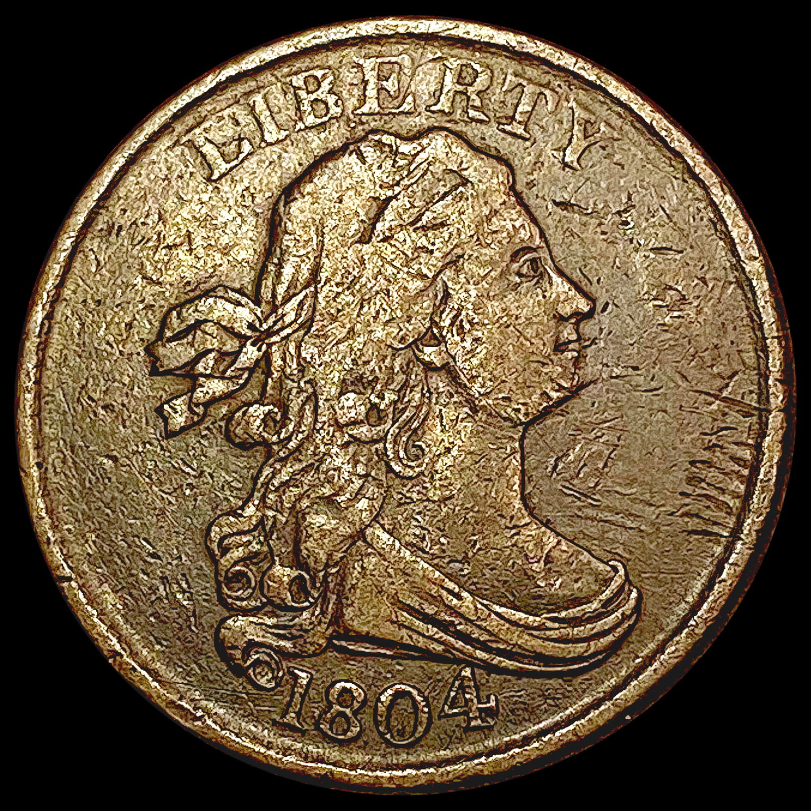 1804 Draped Bust Half Cent LIGHTLY CIRCULATED (1 of 2)