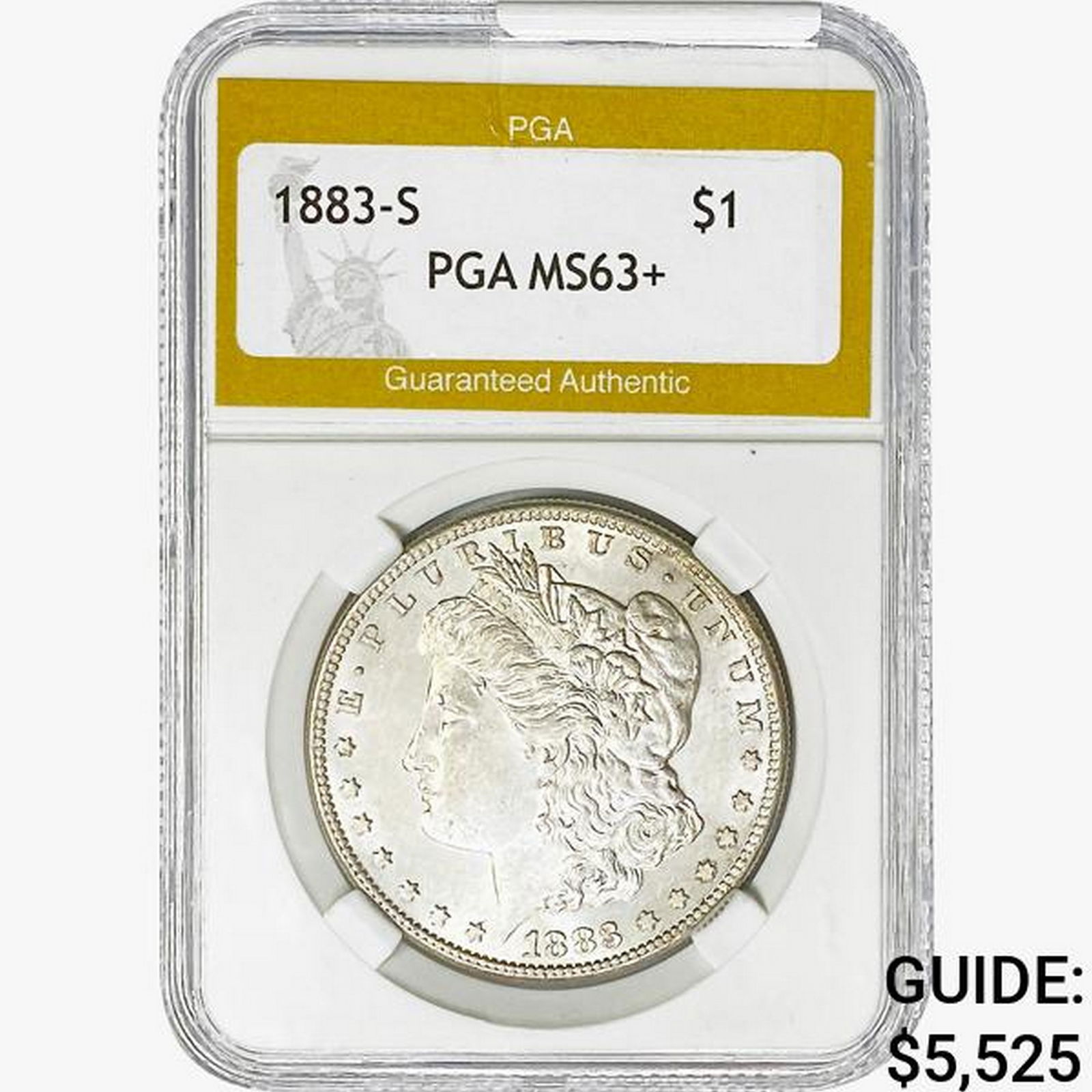 1883-S Morgan Silver Dollar PGA MS63+ (1 of 2)
