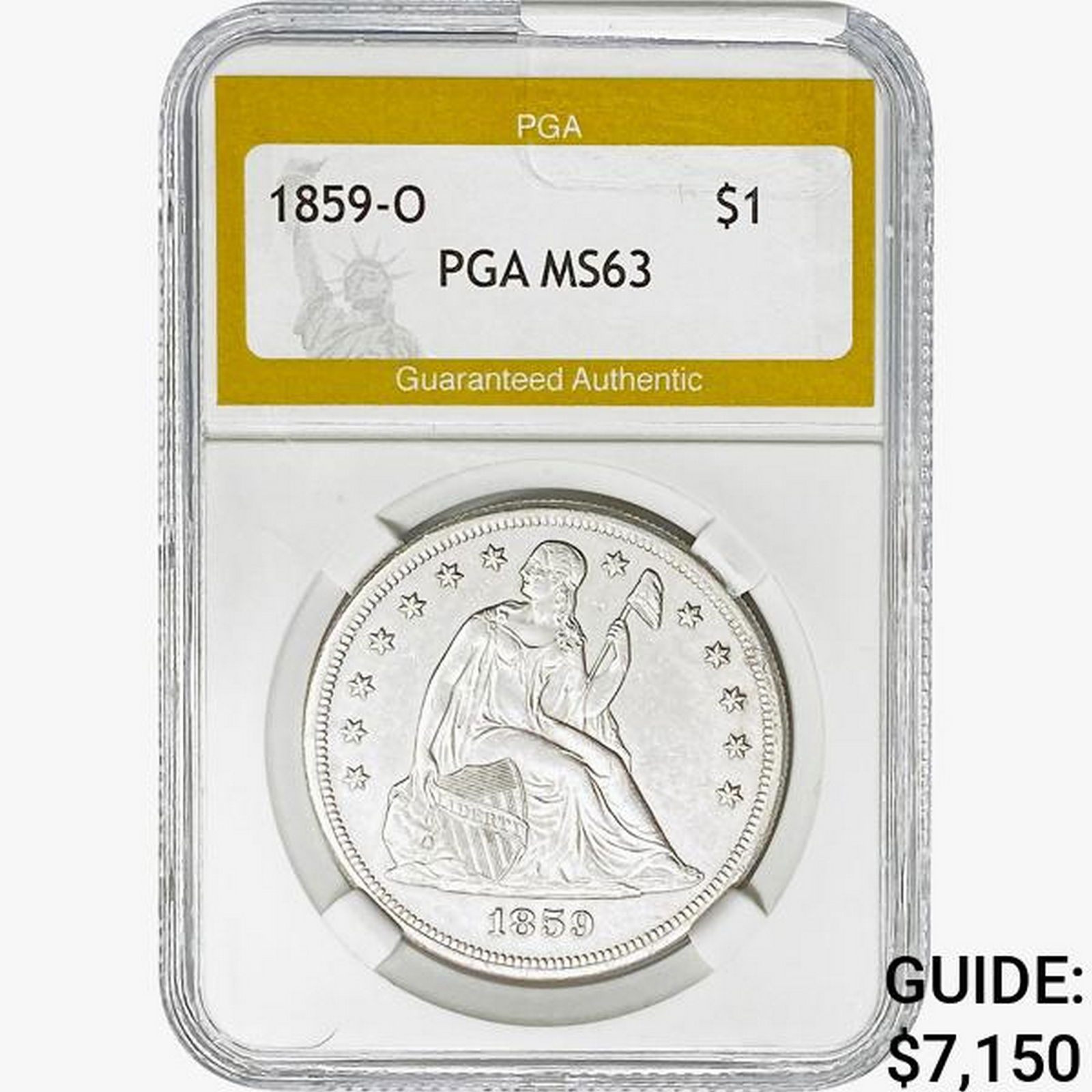 1859-O Seated Liberty Dollar PGA MS63 (1 of 2)