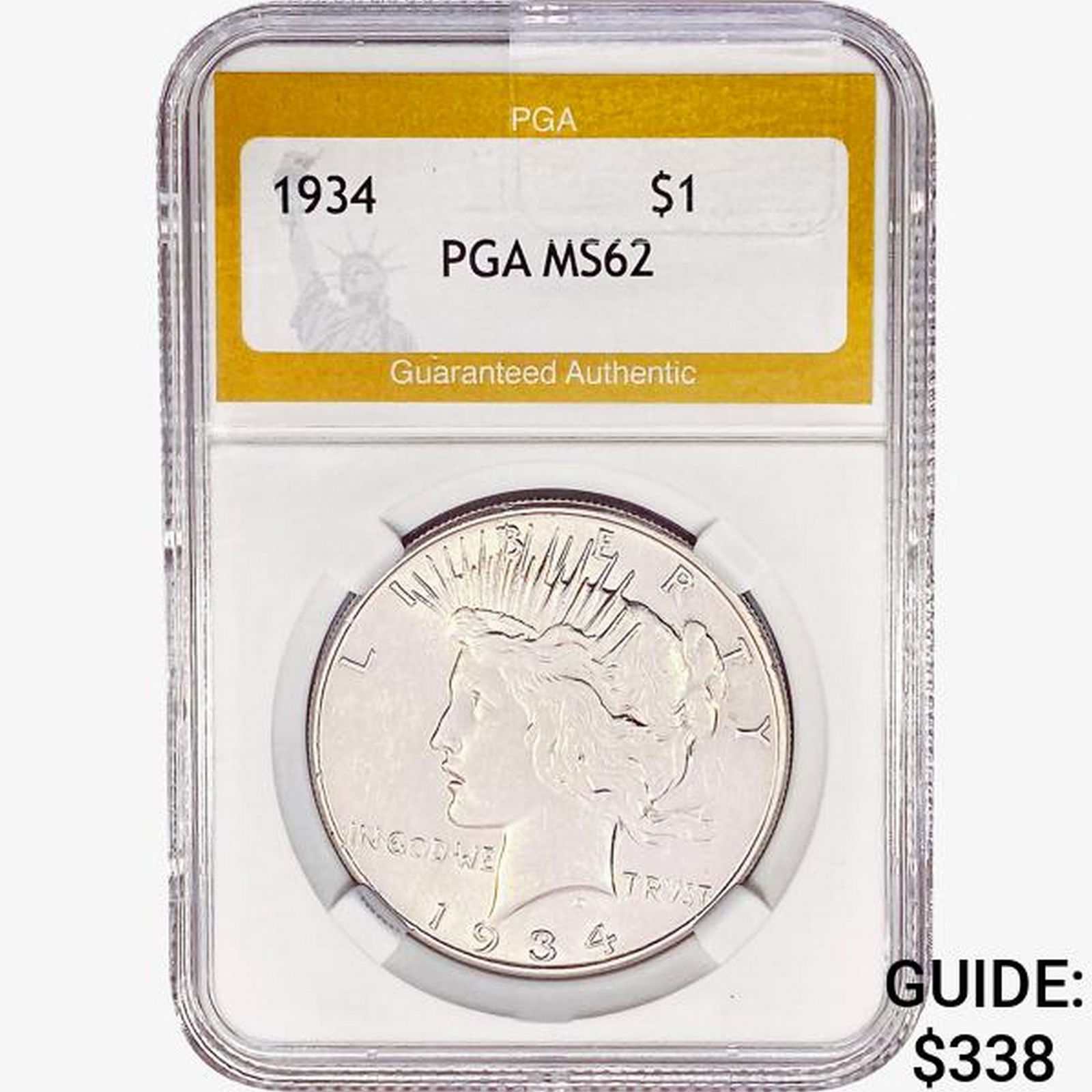 1934 Silver Peace Dollar PGA MS62 (1 of 2)