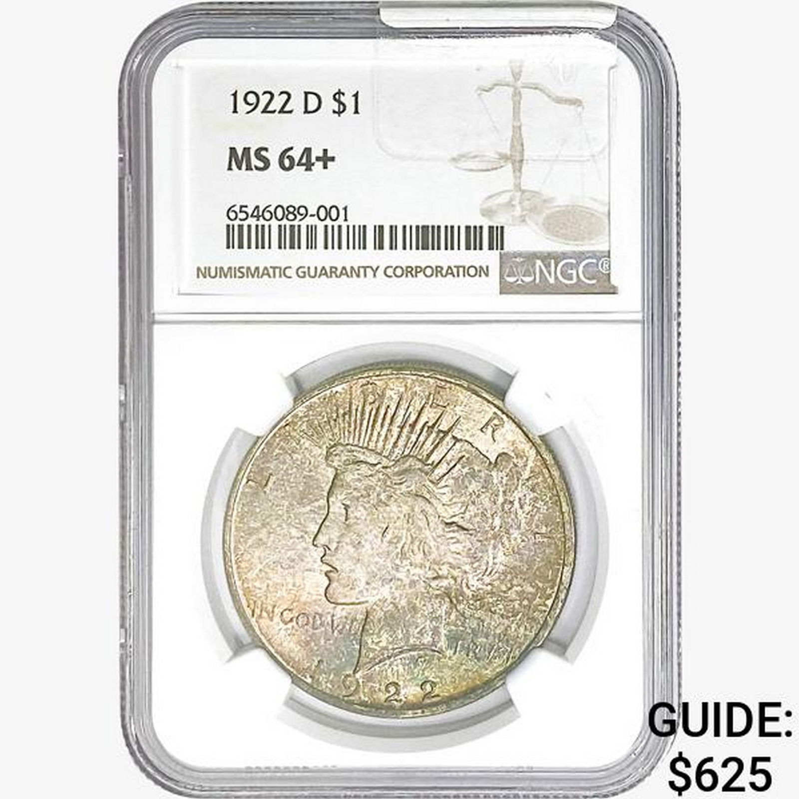 1922-D Silver Peace Dollar NGC MS64+ (1 of 2)