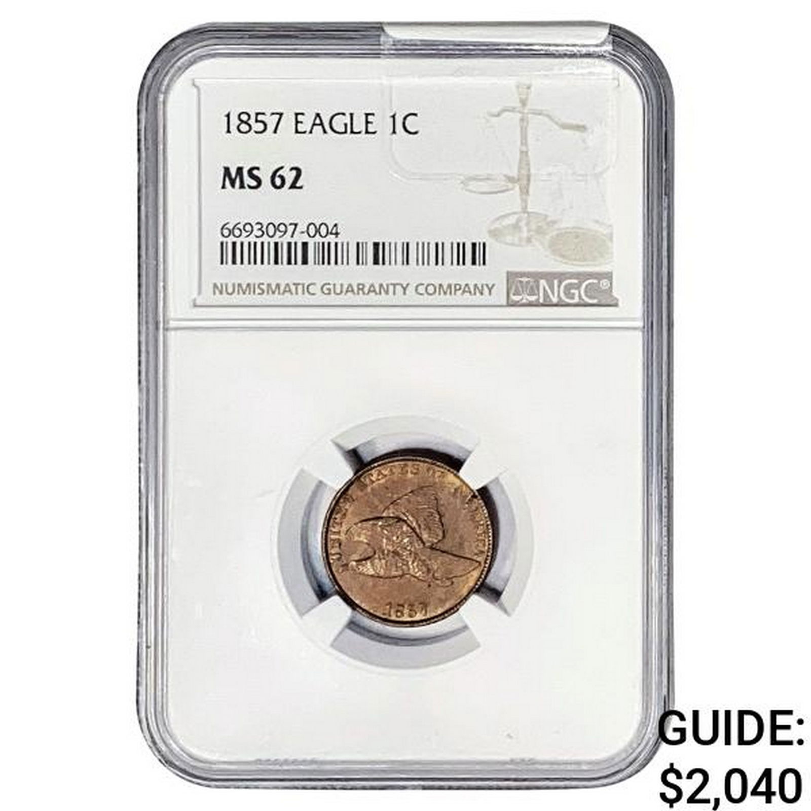 1857 Flying Eagle Cent NGC MS62 (1 of 2)