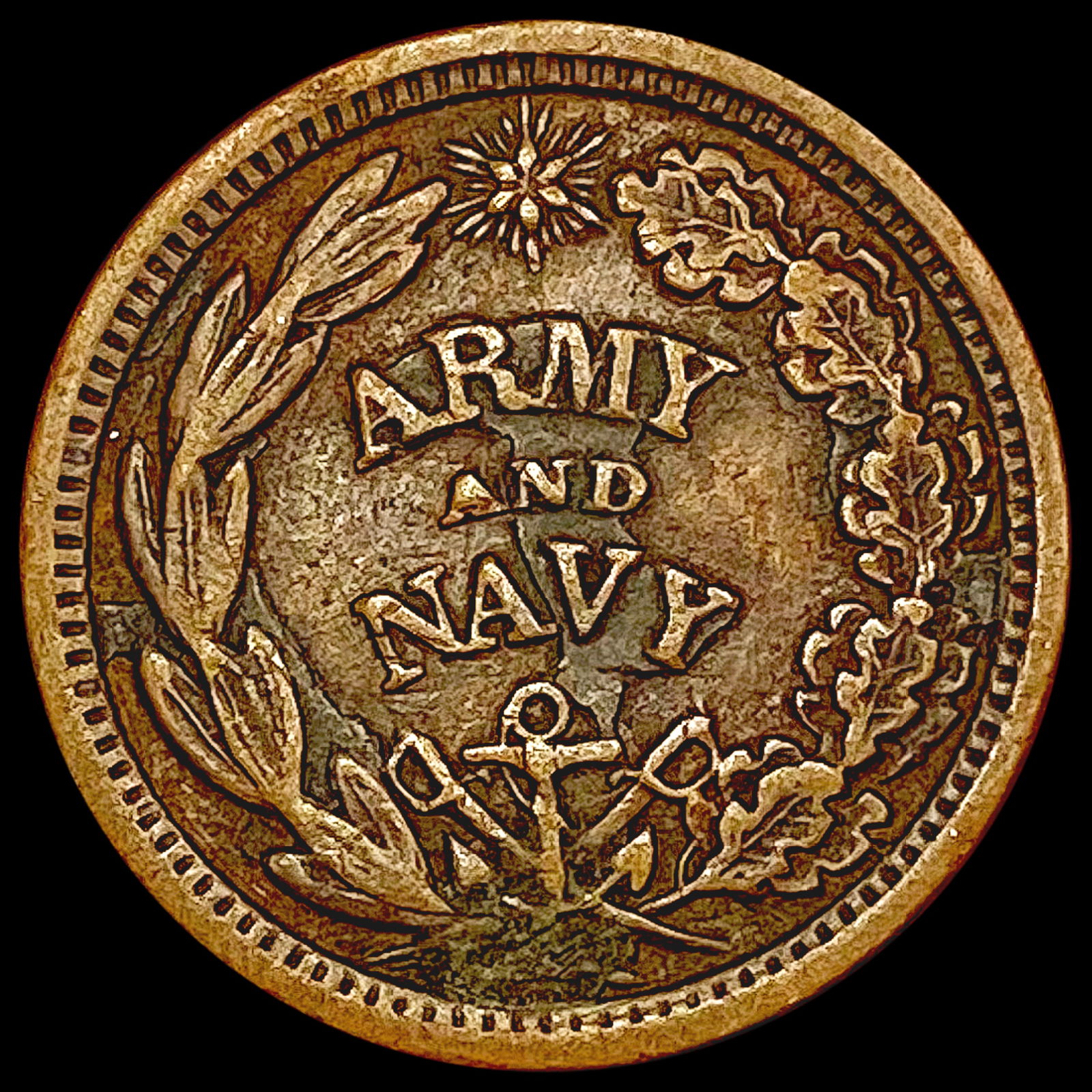 Army&Navy Patriotic Civil War Token CHOICE AU (1 of 2)