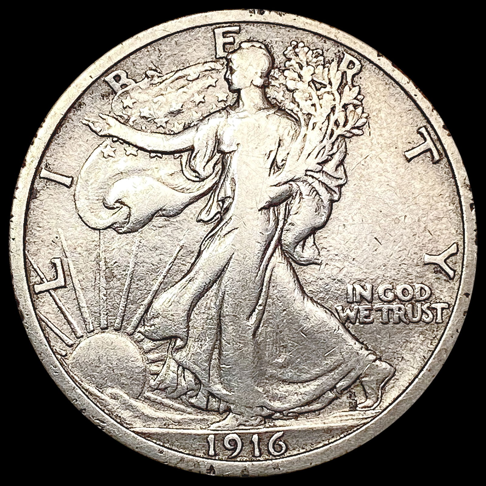 1916 Walking Liberty Half Dollar LIGHTLY CIRCULATED (1 of 2)