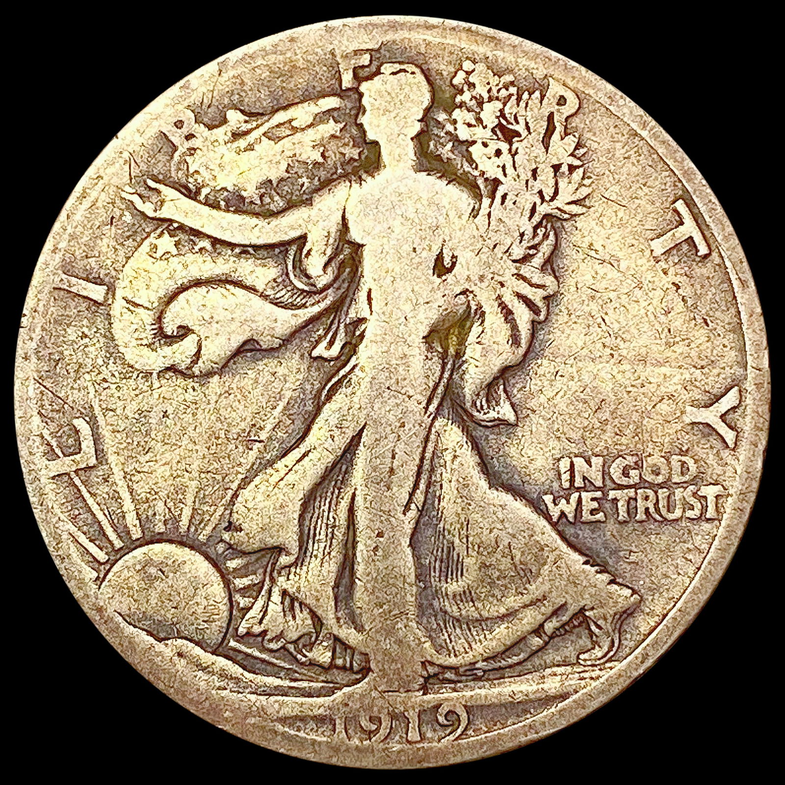 1919-D Walking Liberty Half Dollar NICELY CIRCULATED (1 of 2)